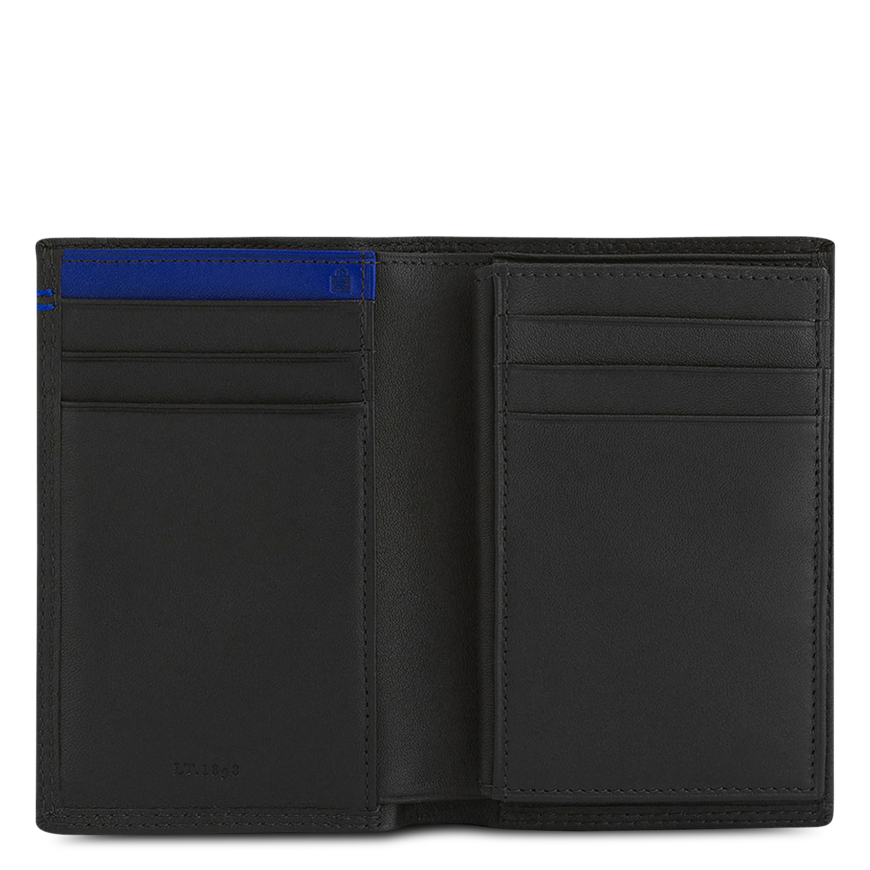 Effen leren kaarthouder LE TANNEUR Zwart