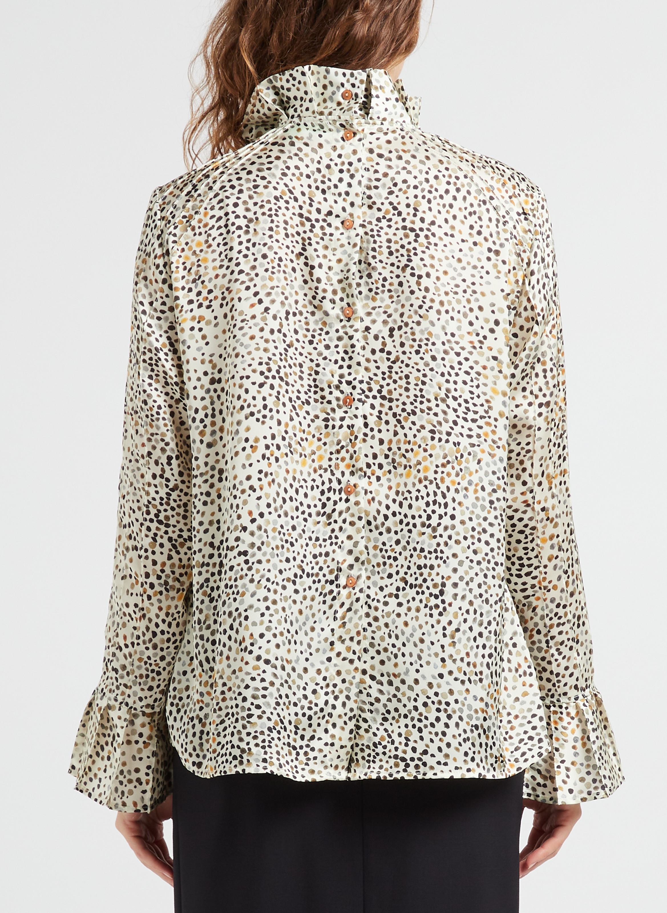 Ruimvallende top met opstaande kraag en print HEIMSTONE Veelkleurig