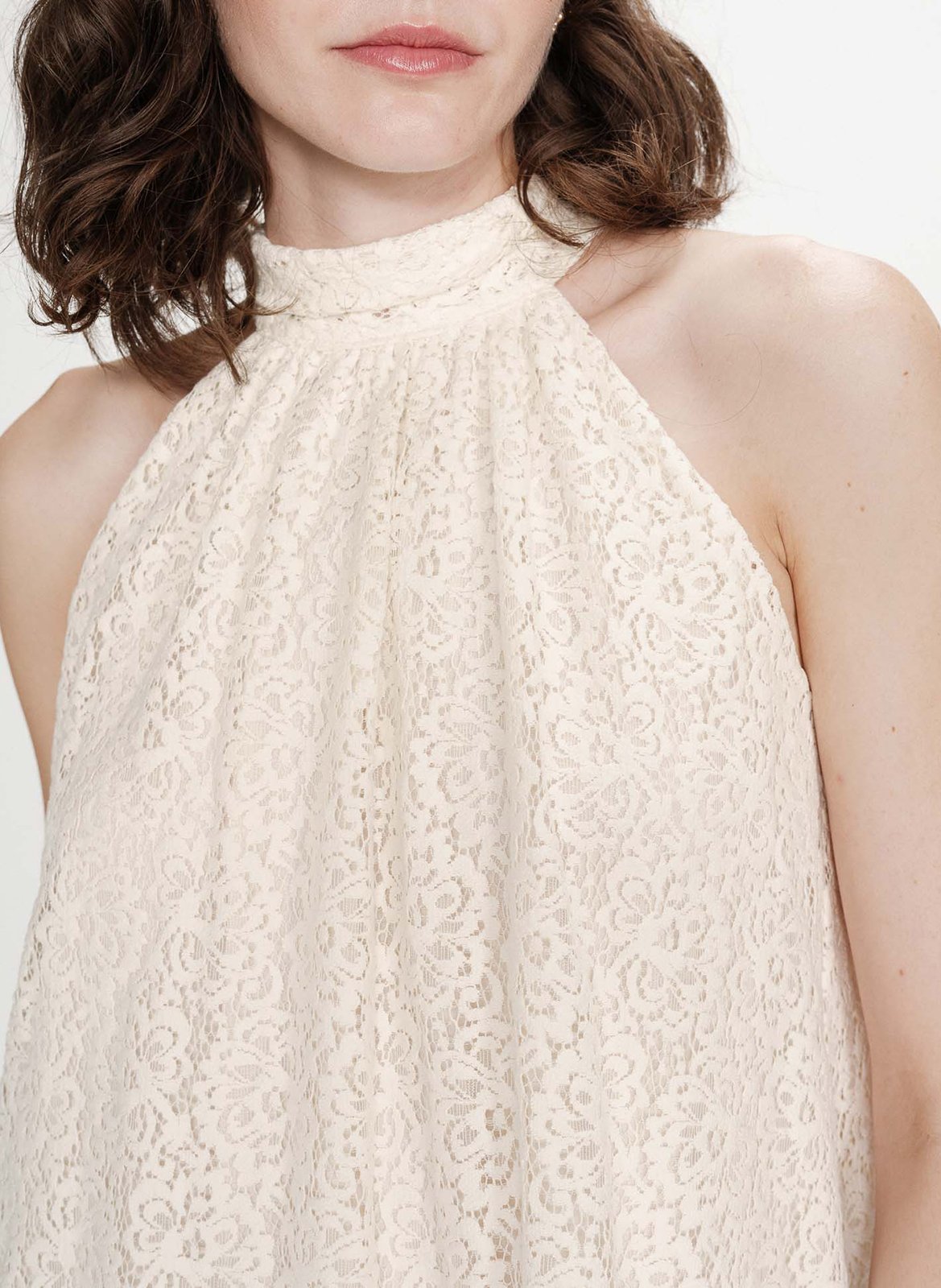 Robe courte évasée en dentelle GRACE ET MILA Blanc