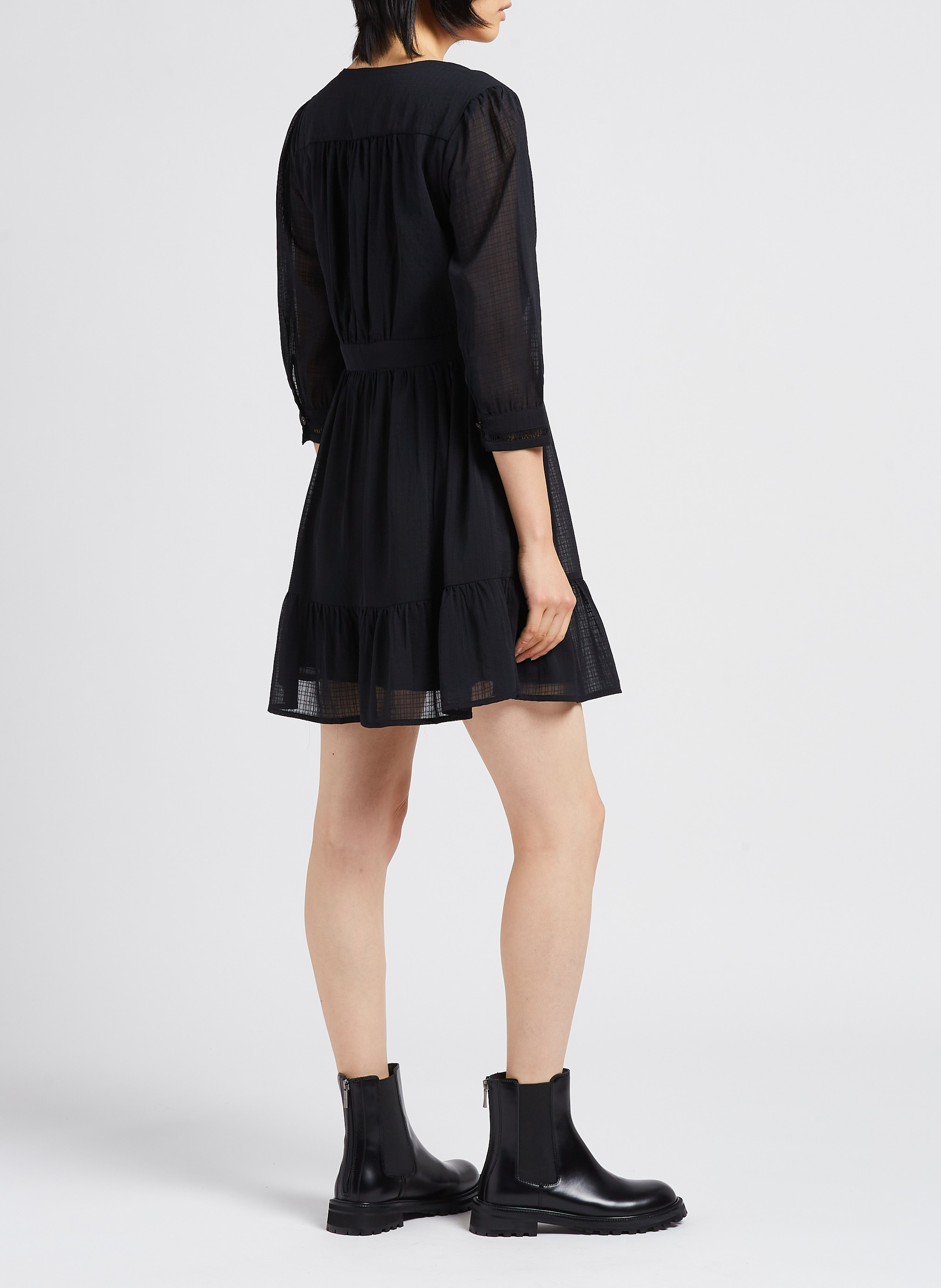 Fitted V-neck dress SCOTCH AND SODA Black