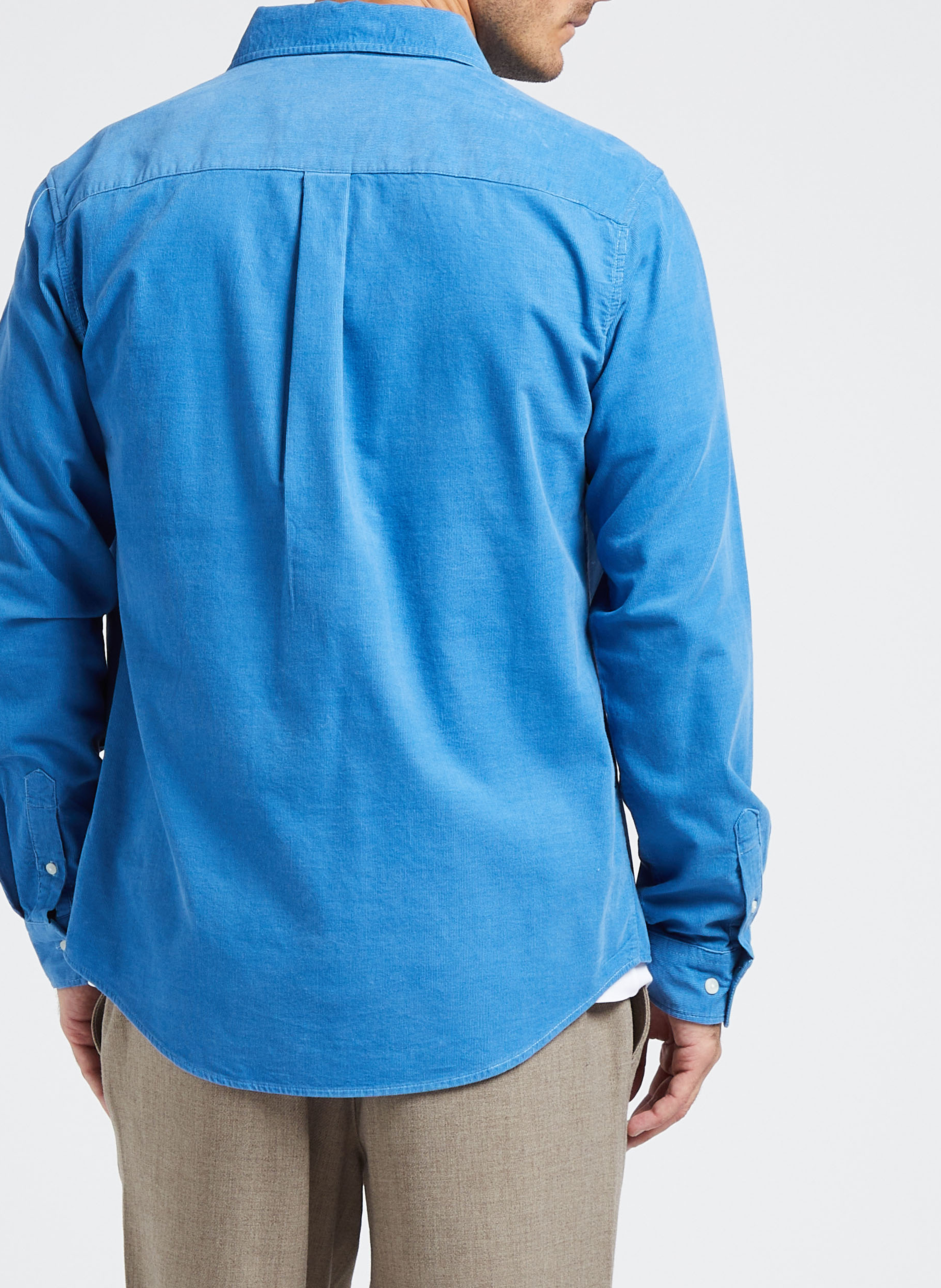 Katoenen overhemd met Amerikaanse kraag LES DEUX Blauw