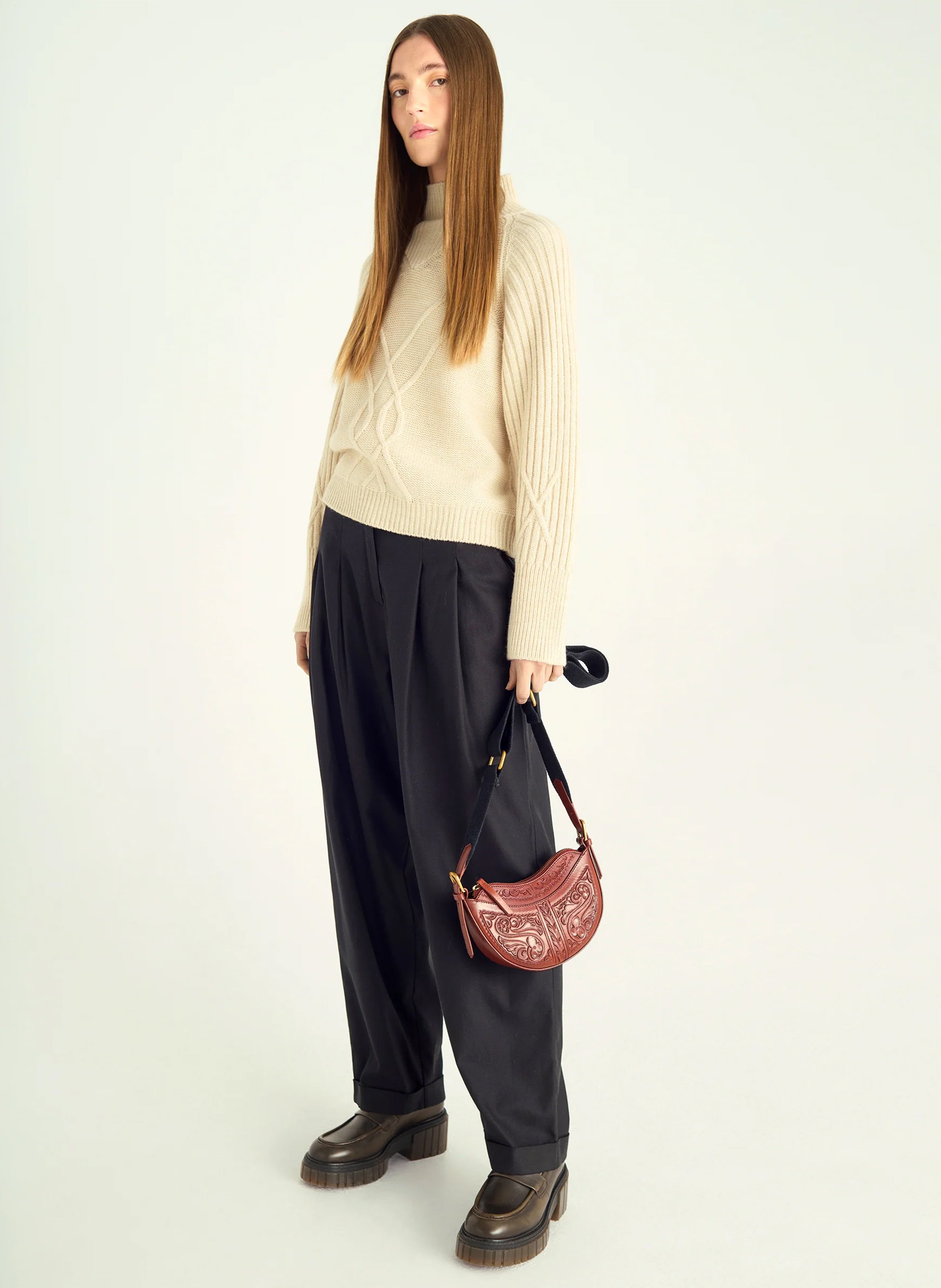 Hose, weit geschnitten - Mit Bundfalten ACOTE Schwarz