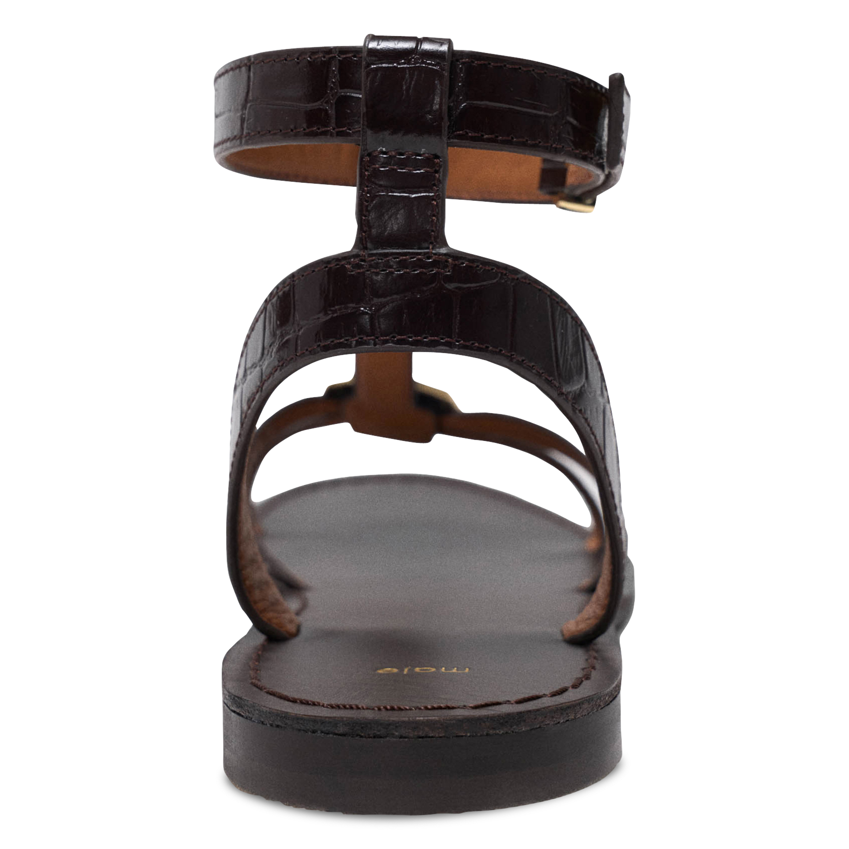 Sandales plates en cuir MAJE Marron