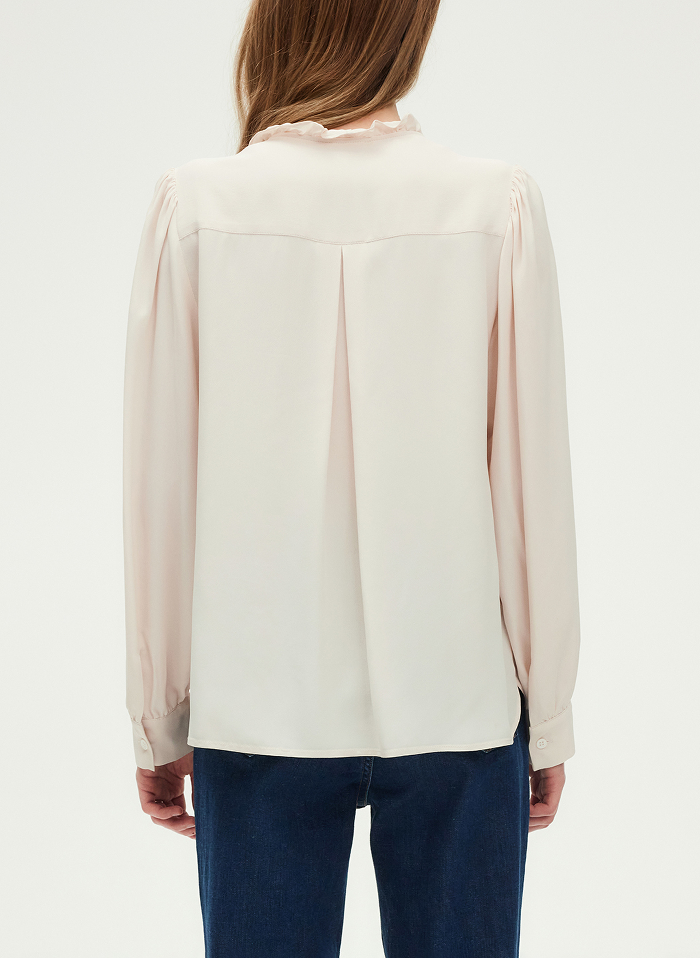 Ruffled long sleeve shirt PABLO Beige