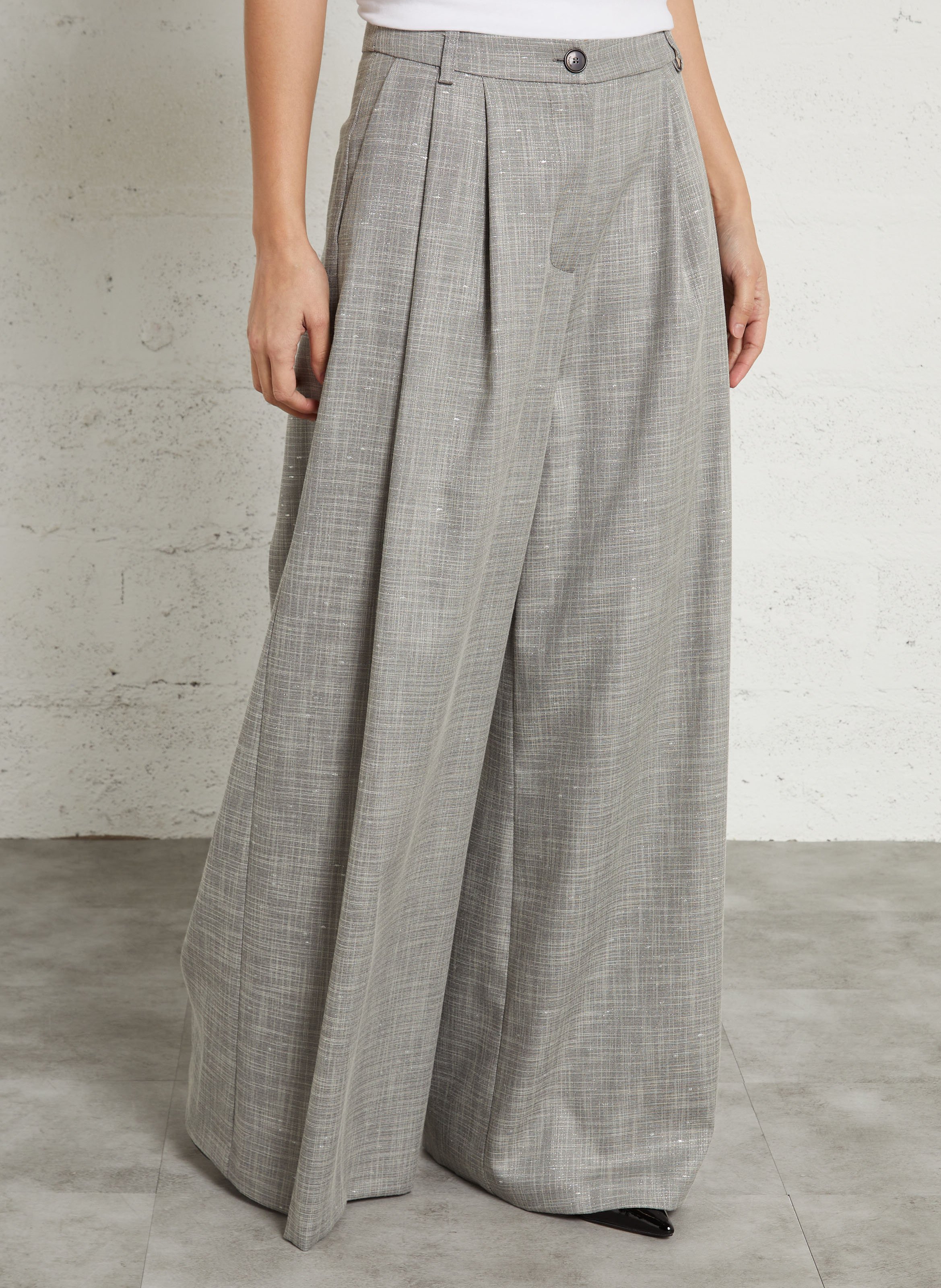 Checked straight-leg pants IMPERIAL Silver