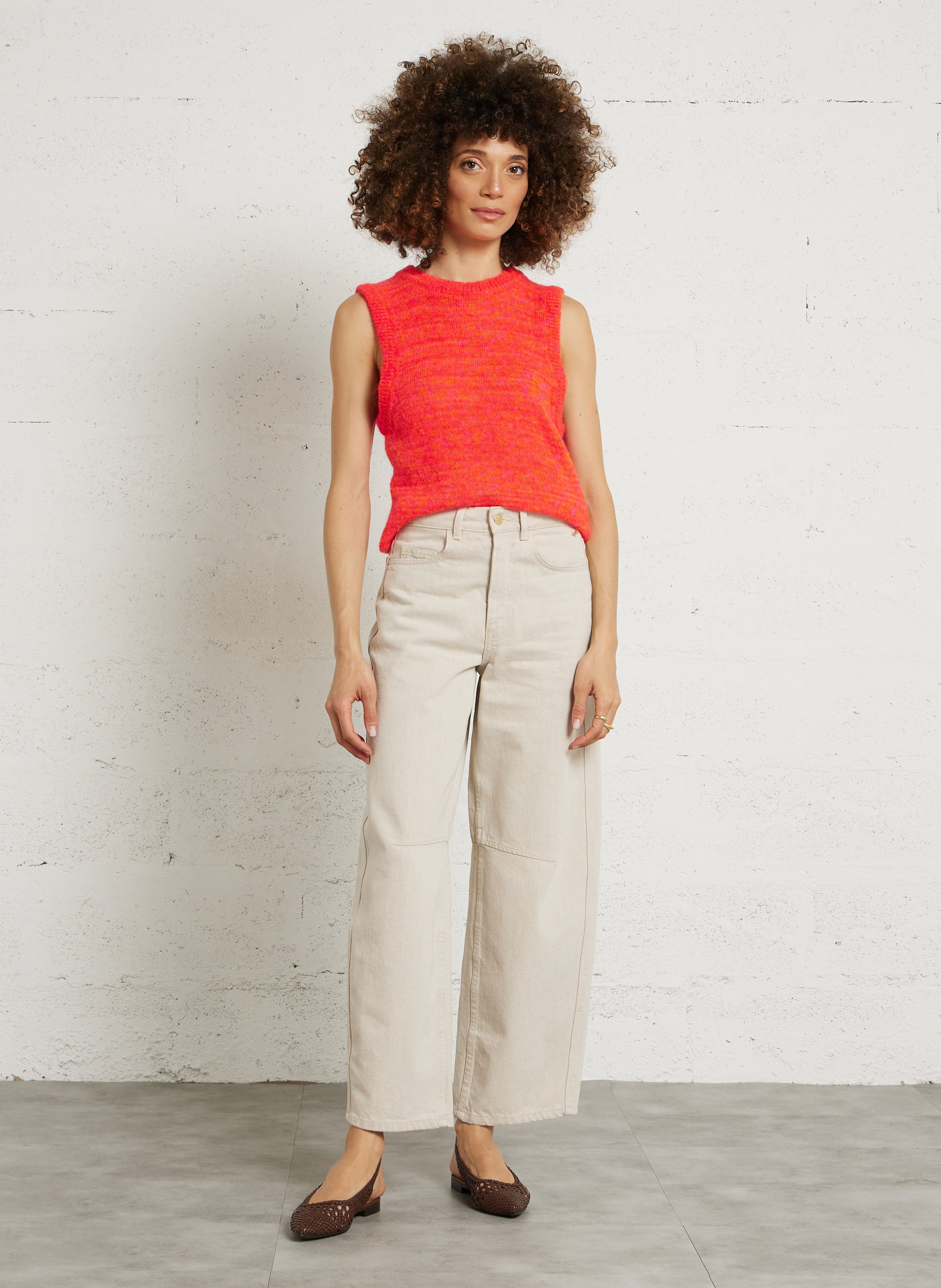 Ballerina's met slingback van gevlochten leer. - Look 3