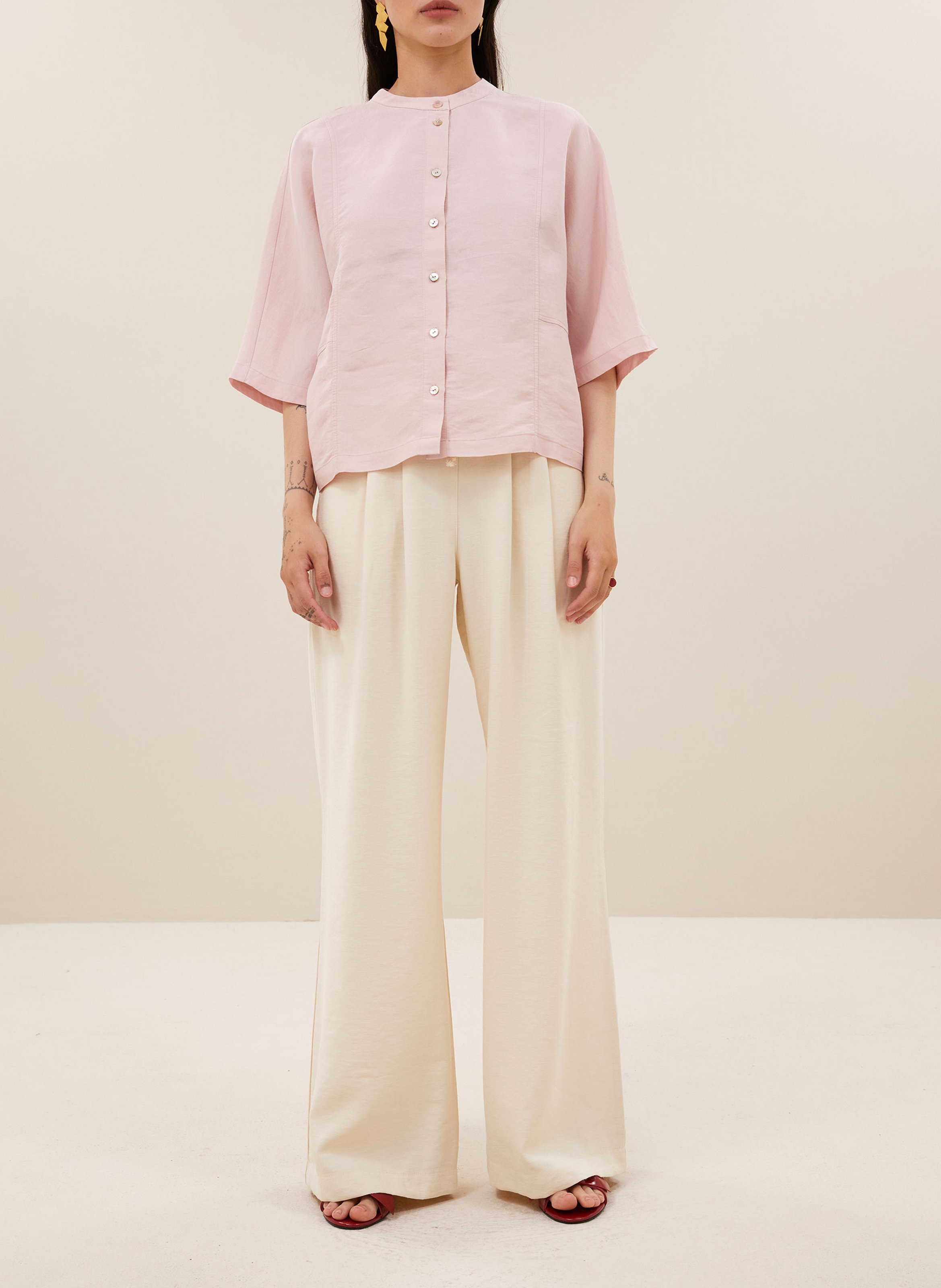 Blouse met ronde hals BY BAR Roze