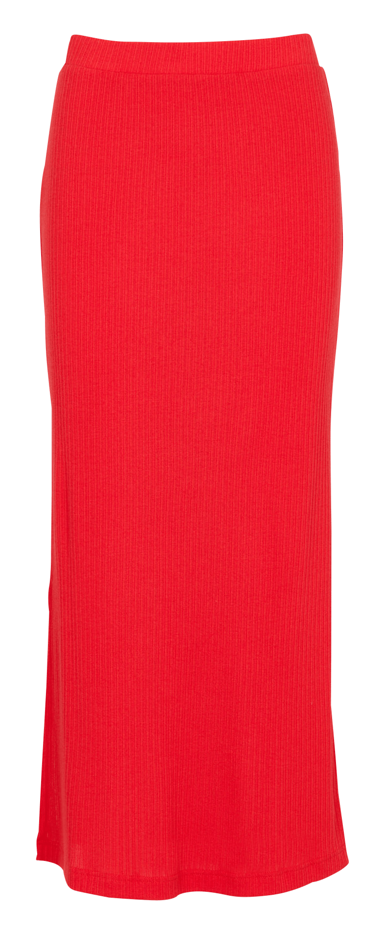 Jupe longue droite côtelée unie COTELAC ACOTE Rouge