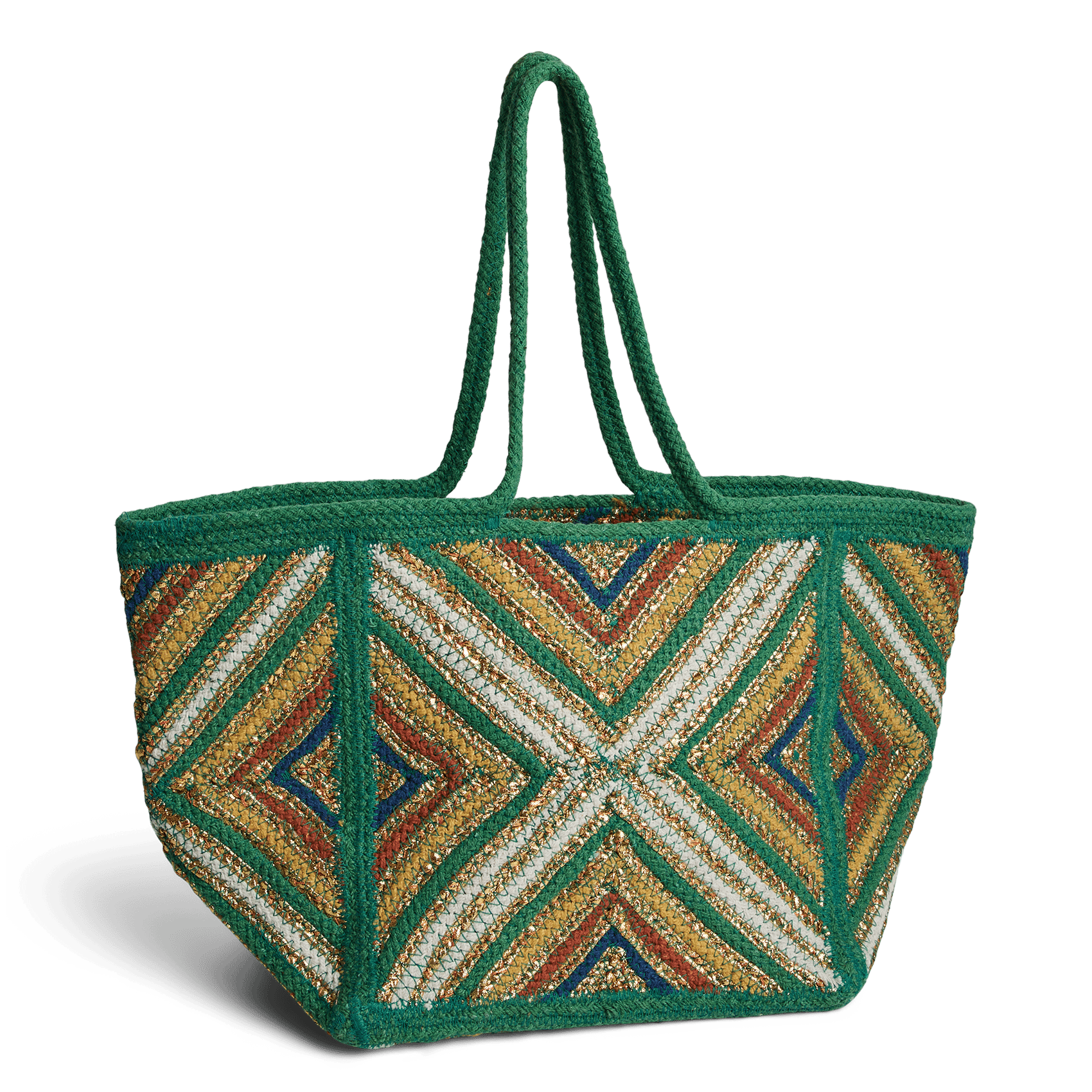 Shopper tas van jute PIECES Groen