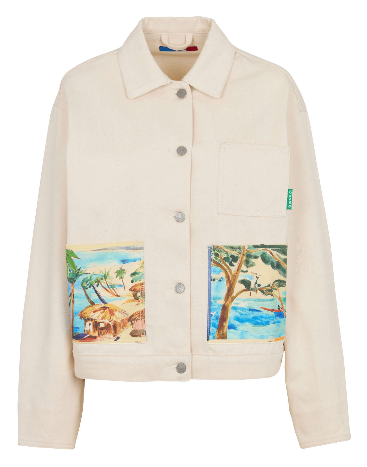 Cotton jacket with classic collar G.KERO Beige