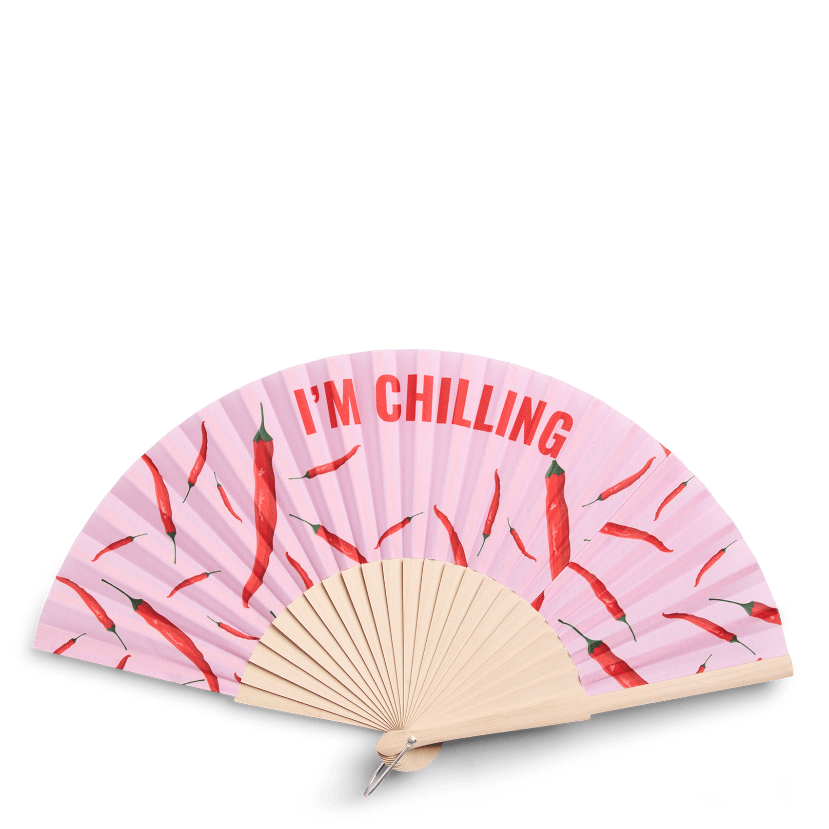 Evantail imprimé piments PIECES Rose