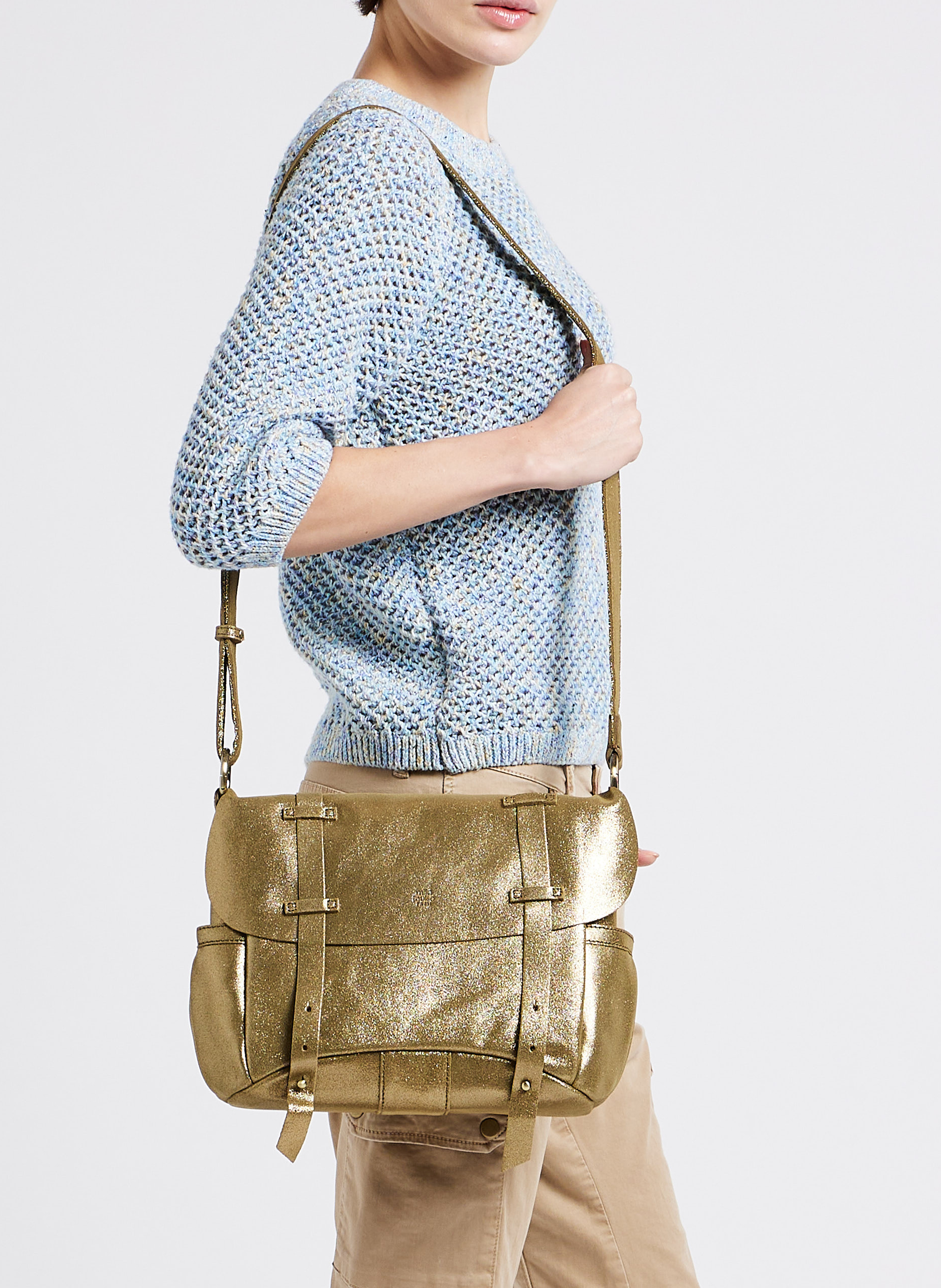 Besace en cuir irisé MILA LOUISE Vert