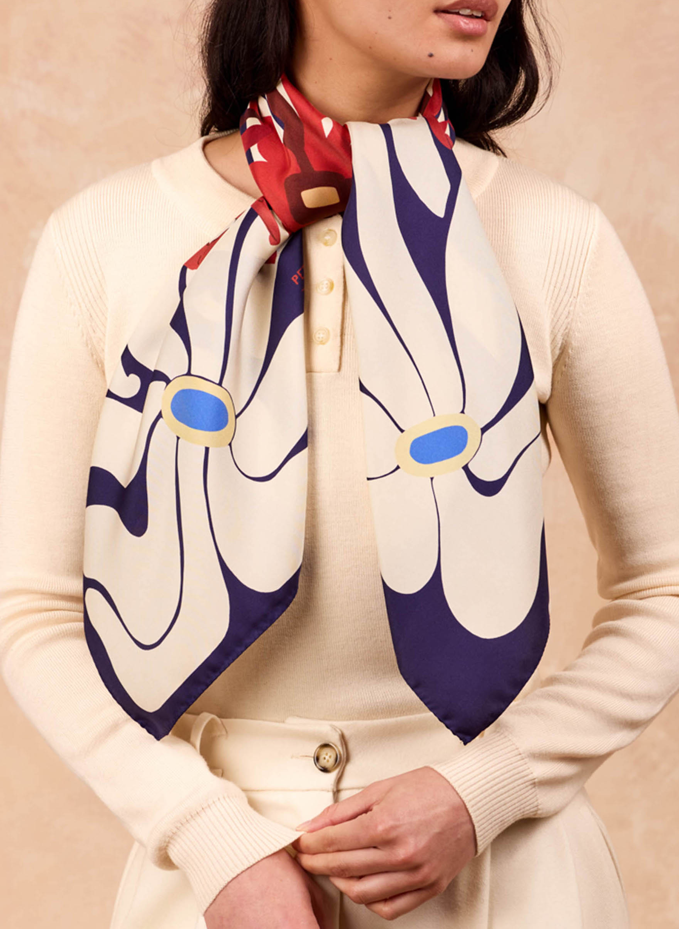Kassaway - Seidenfoulard PETITJEAN PARIS Blau