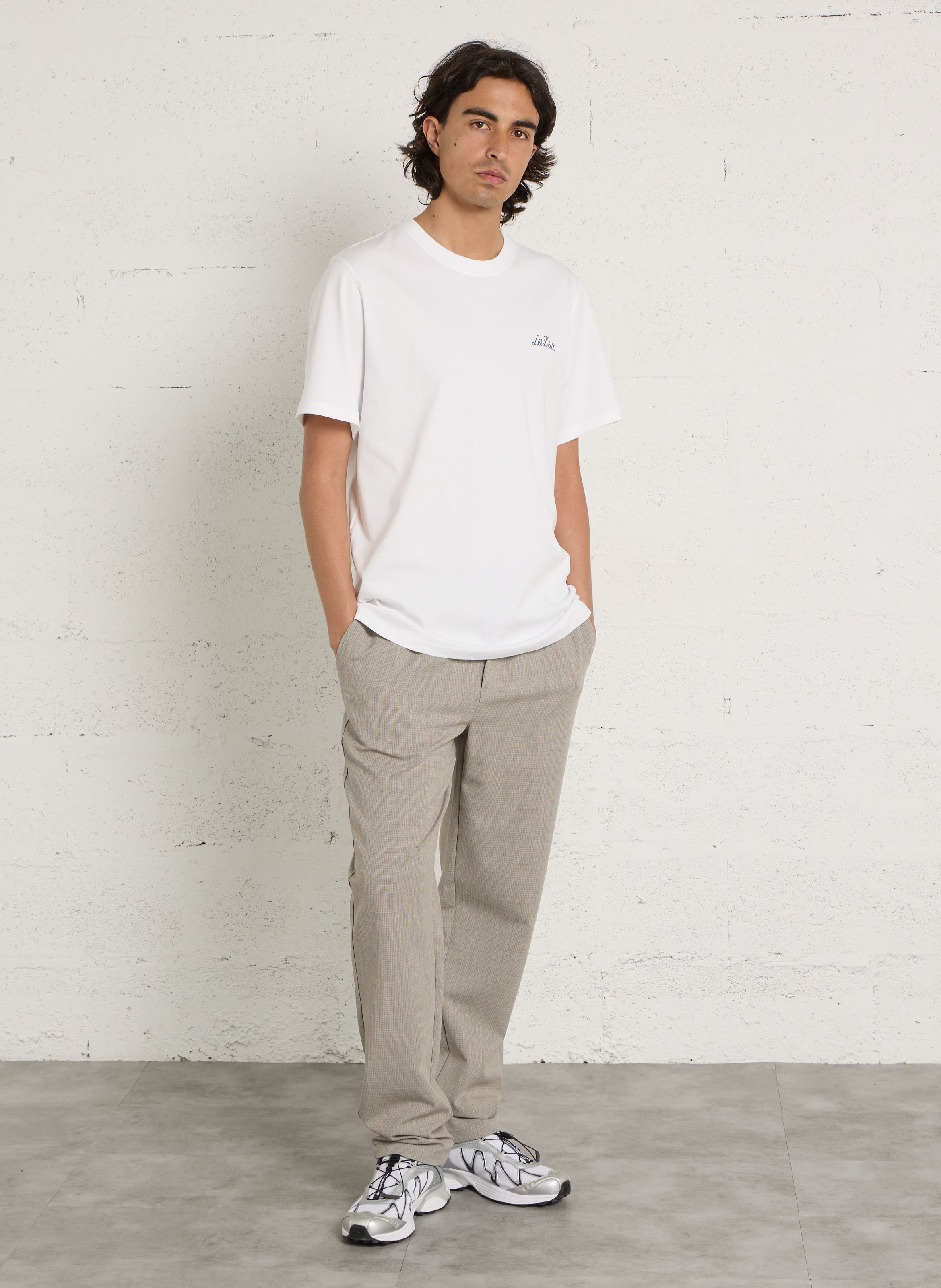 Gerader Bio-Baumwoll-T-Shirt LES DEUX Weiss