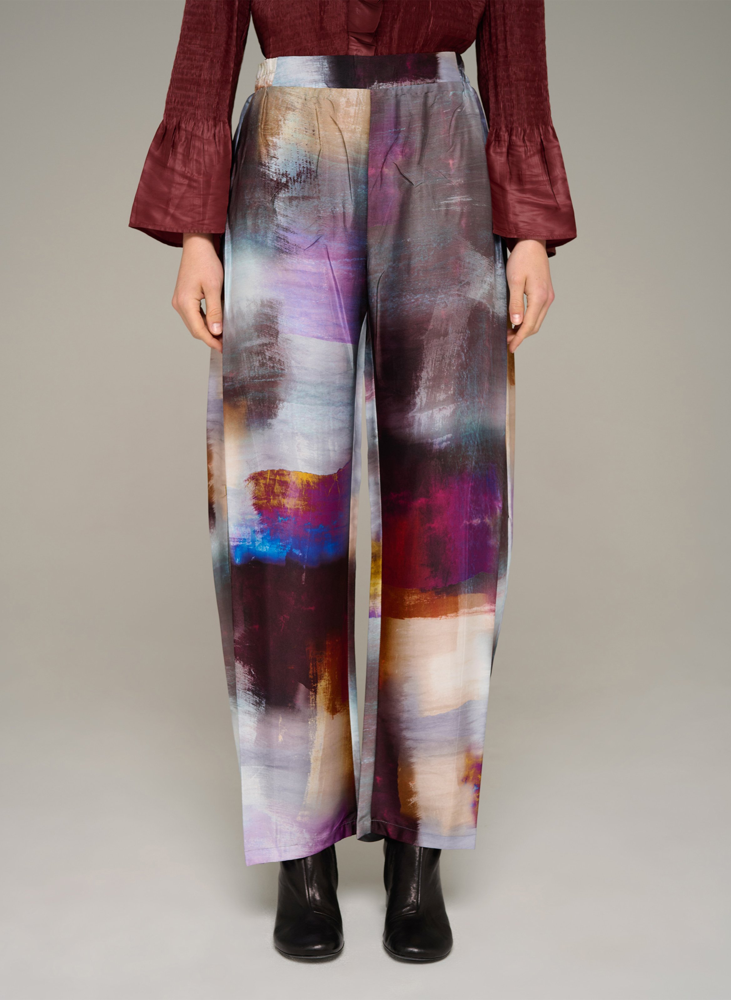 Printed wide-leg pants COTELAC Blue