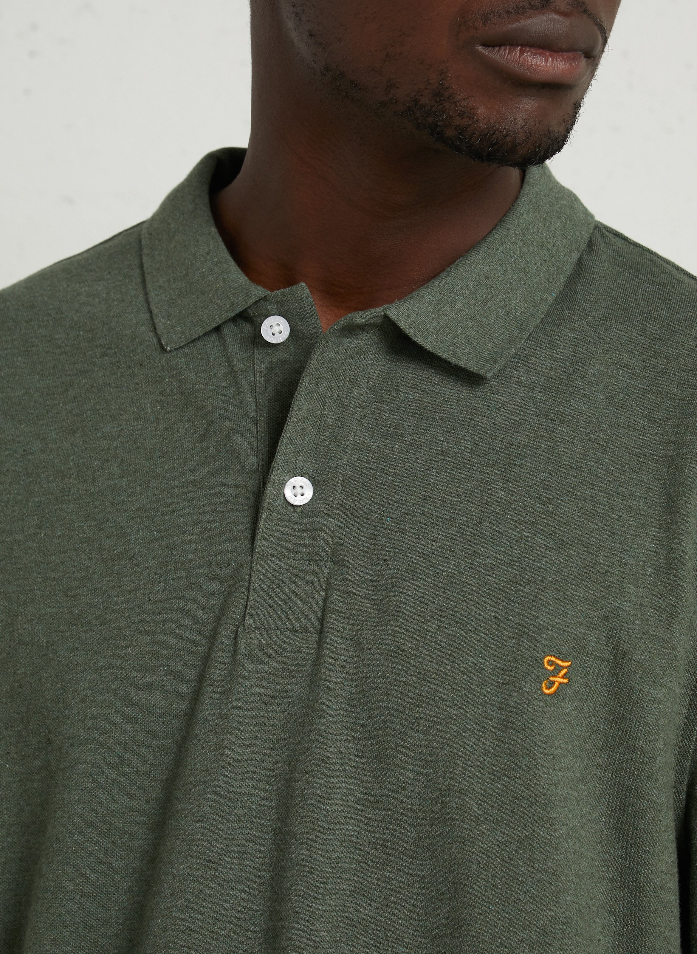 Polo manches longues en coton  FARAH Vert