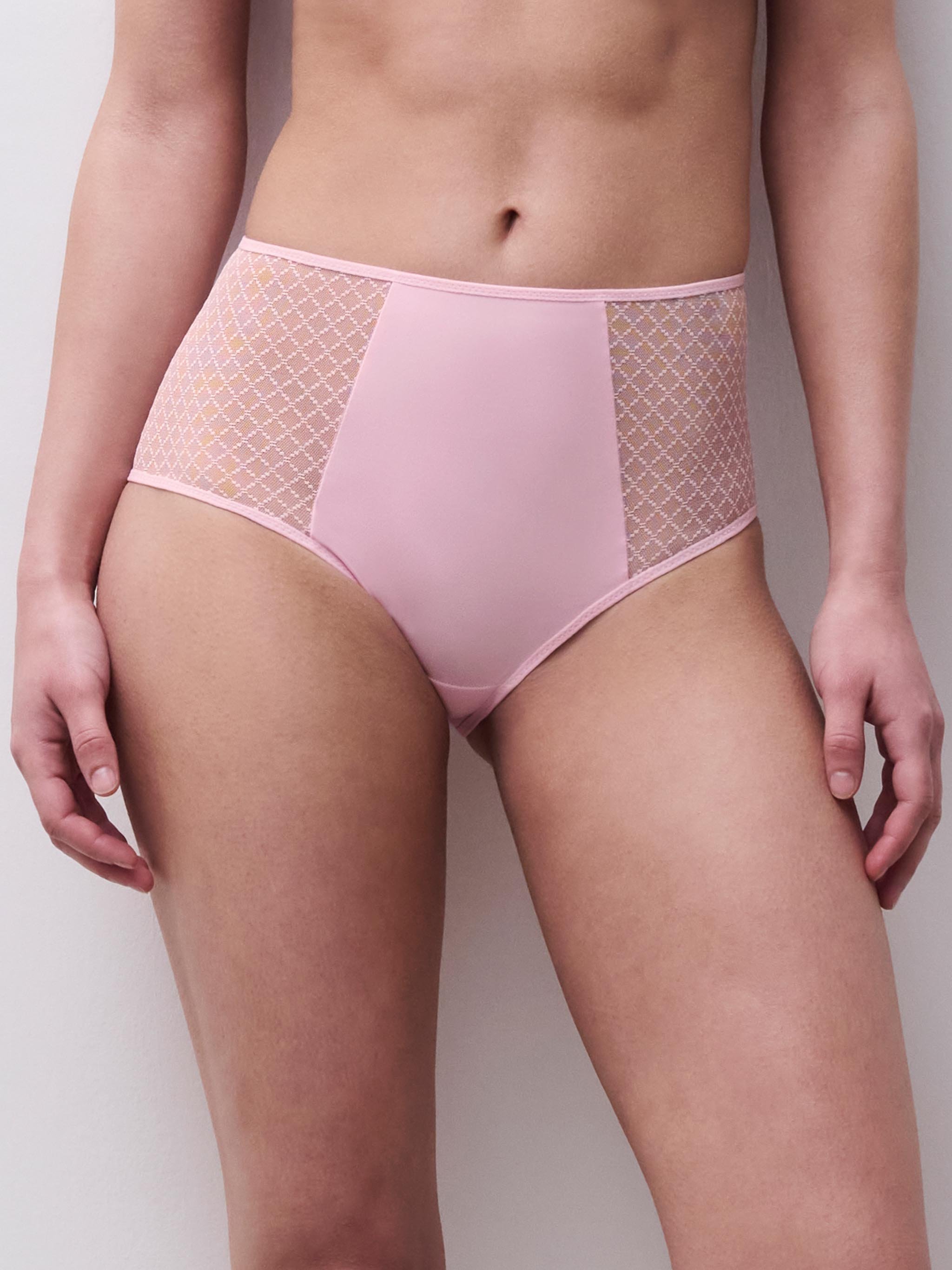 High-waisted lace panties CHANTELLE Pink