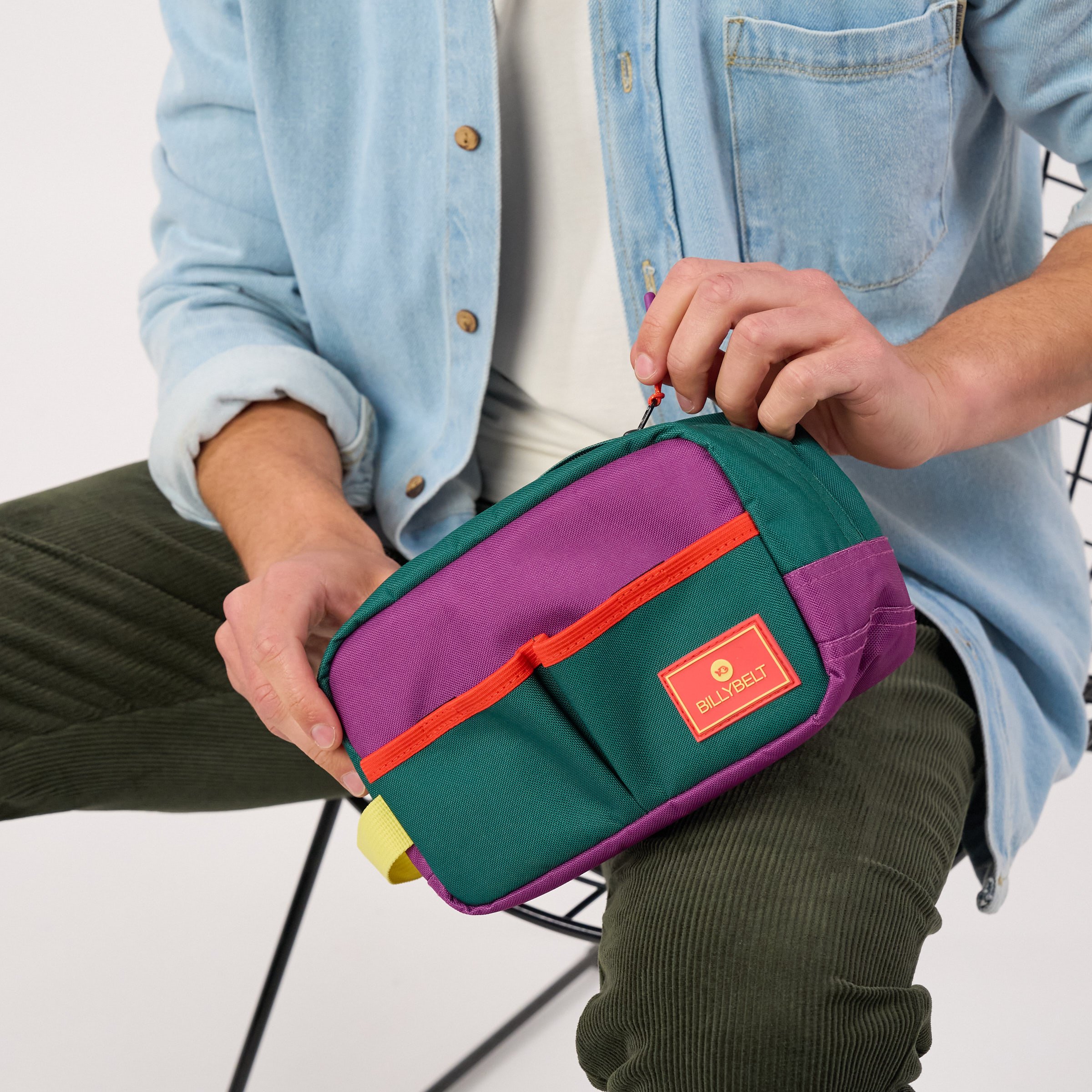 Recycled polyester toiletry bag BILLYBELT Green