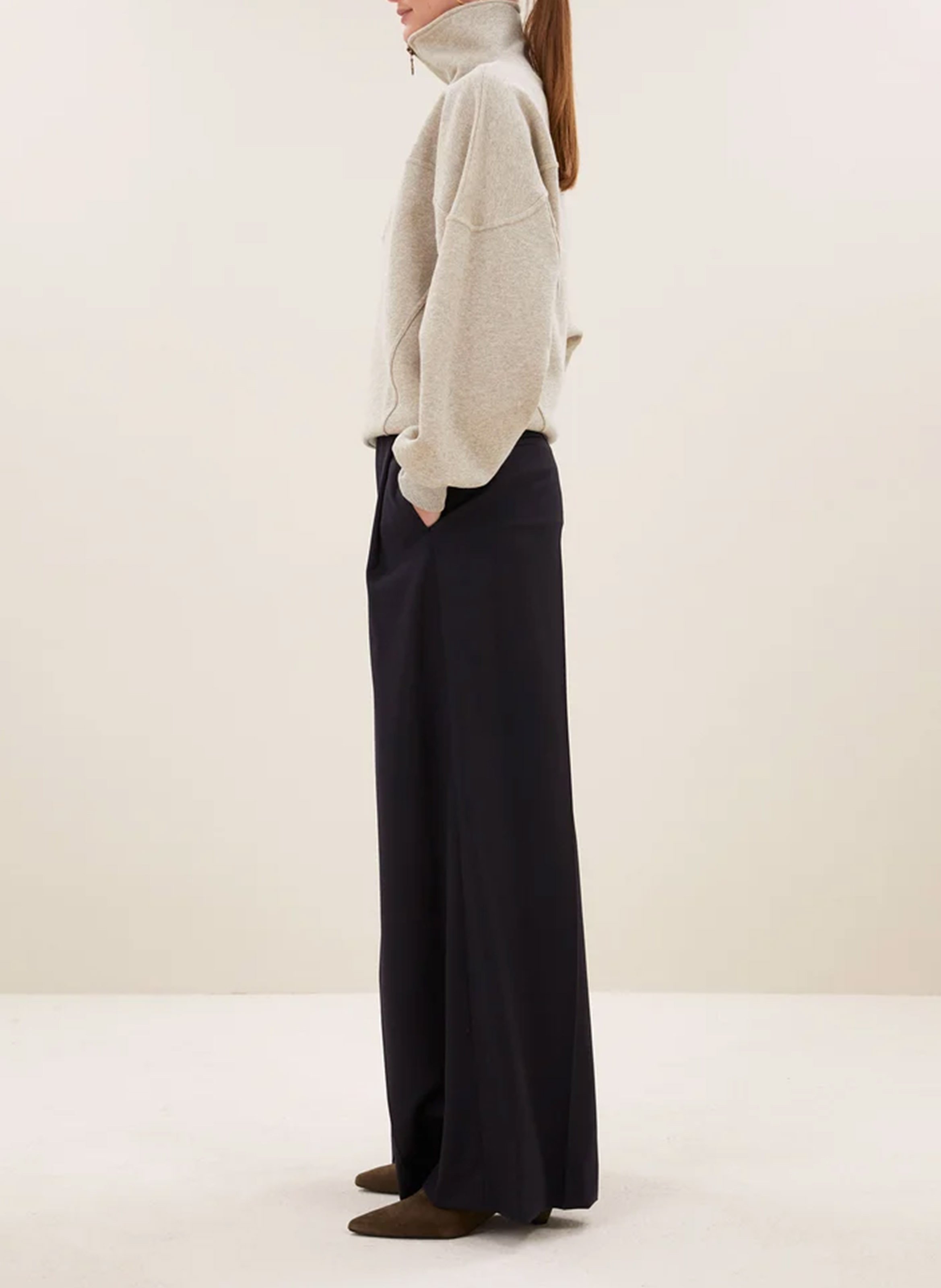 Sweat col montant zippé uni BY BAR Doré