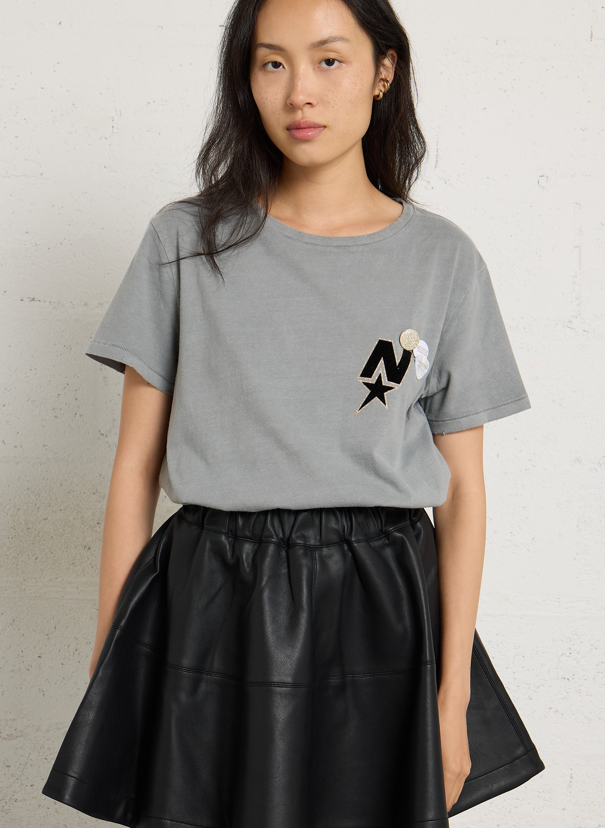 Tee-shirt à motif en coton NEWTONE Gris