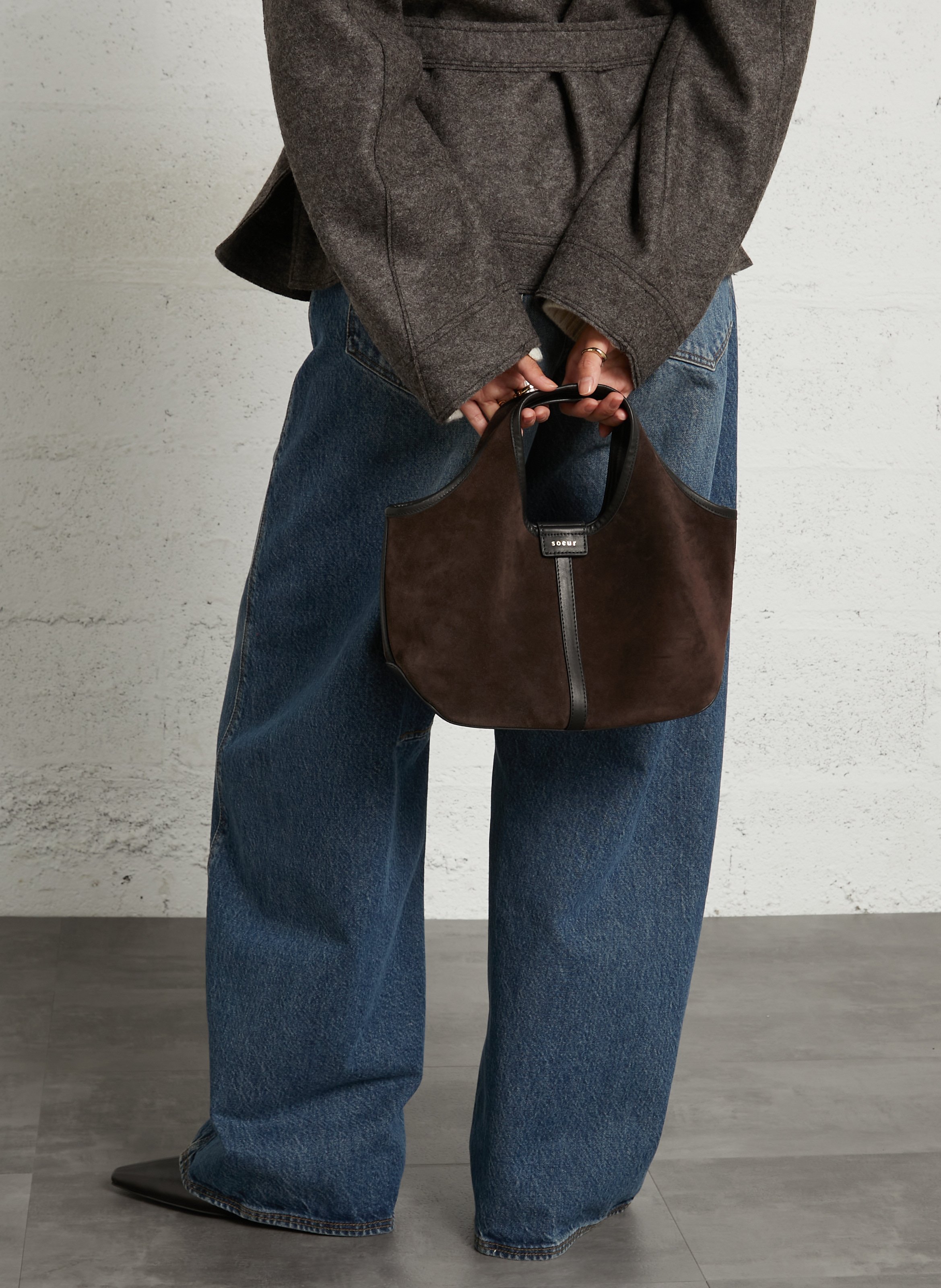 Sac à main en cuir SOEUR Marron