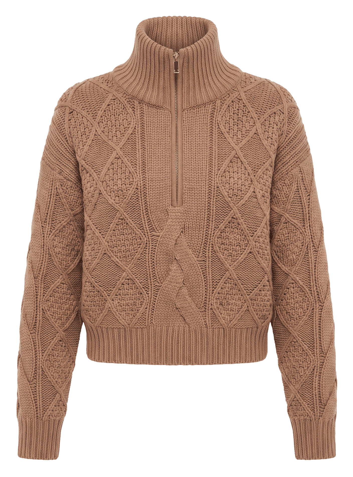 Pull col montant zippé en laine  GERARD DAREL Beige