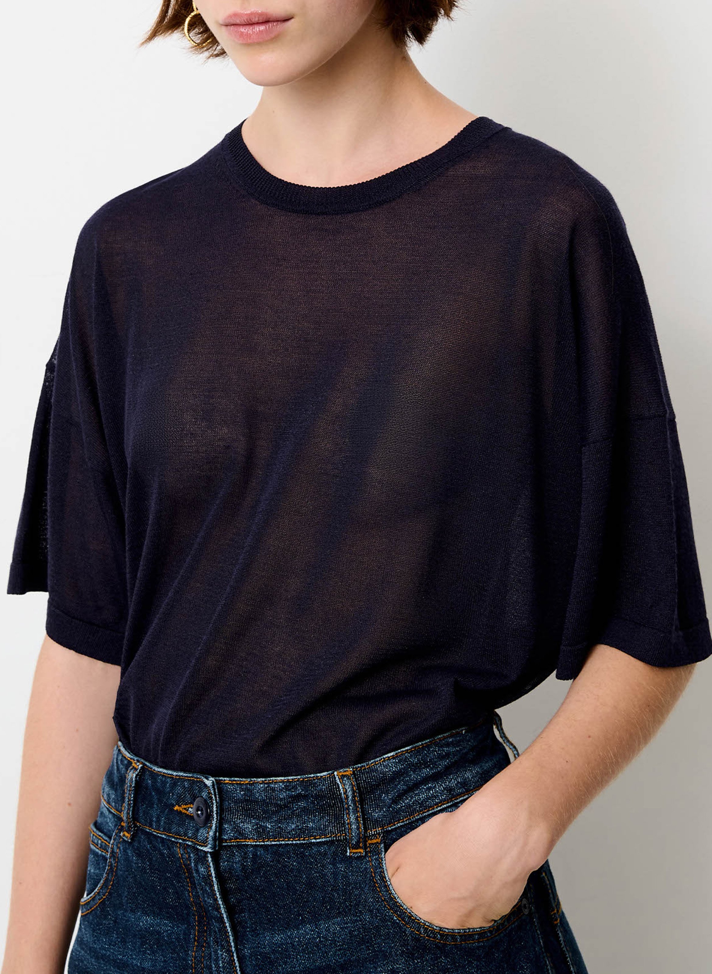 Kurzes T-Shirt mit kurzen Ärmeln uni SESSUN