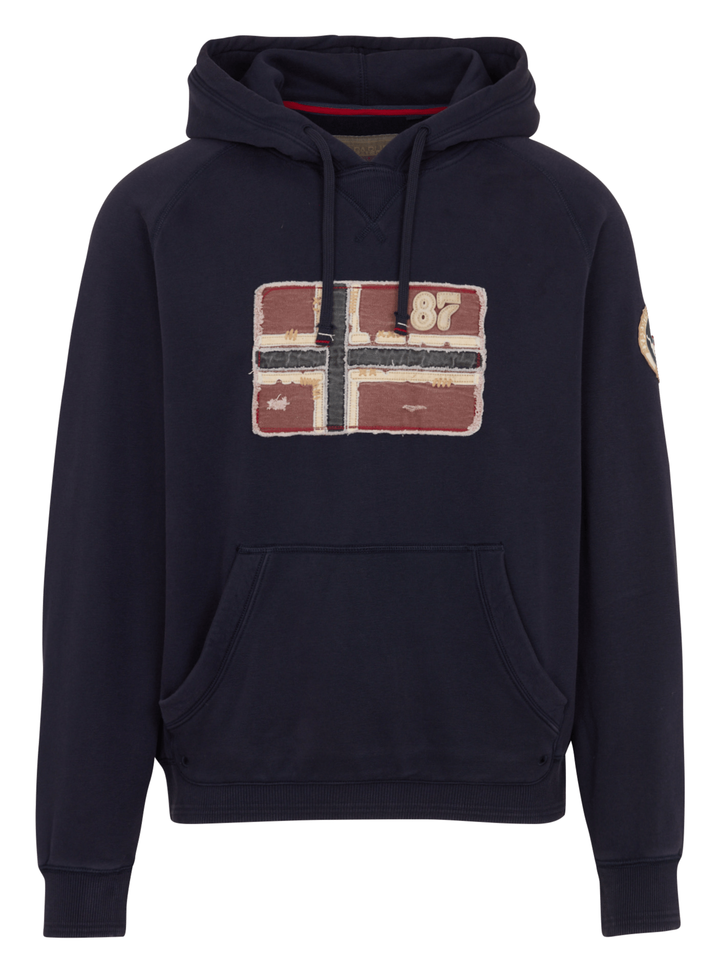 Embroidered cotton-blend hoodie NAPAPIJRI Blue