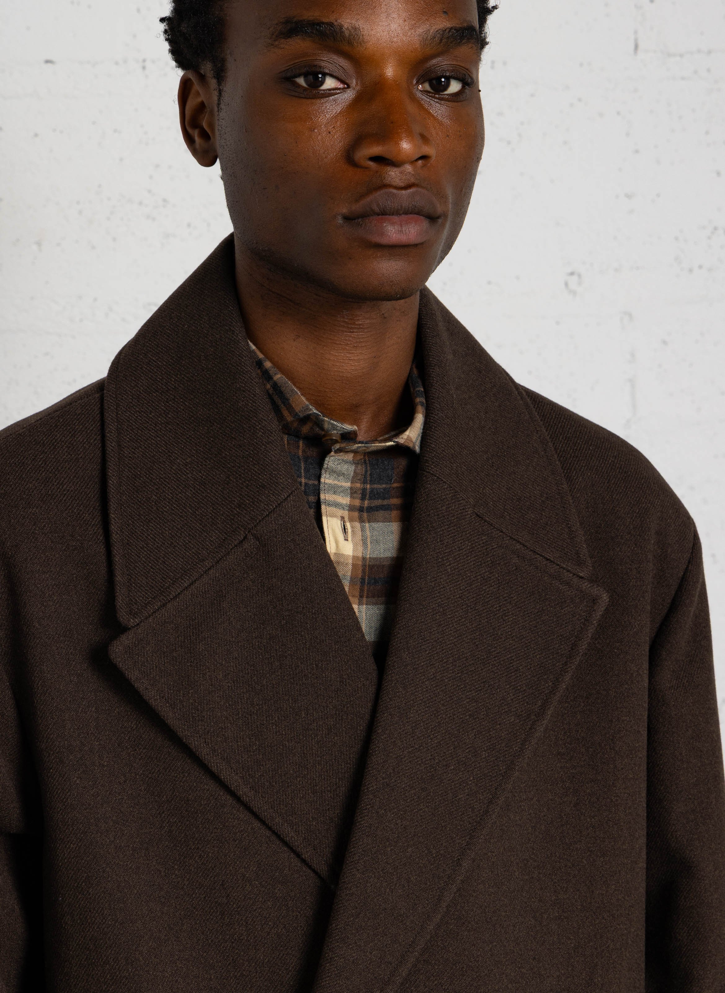 Manteau long col tailleur à double-boutonnage IMPERIAL Marron