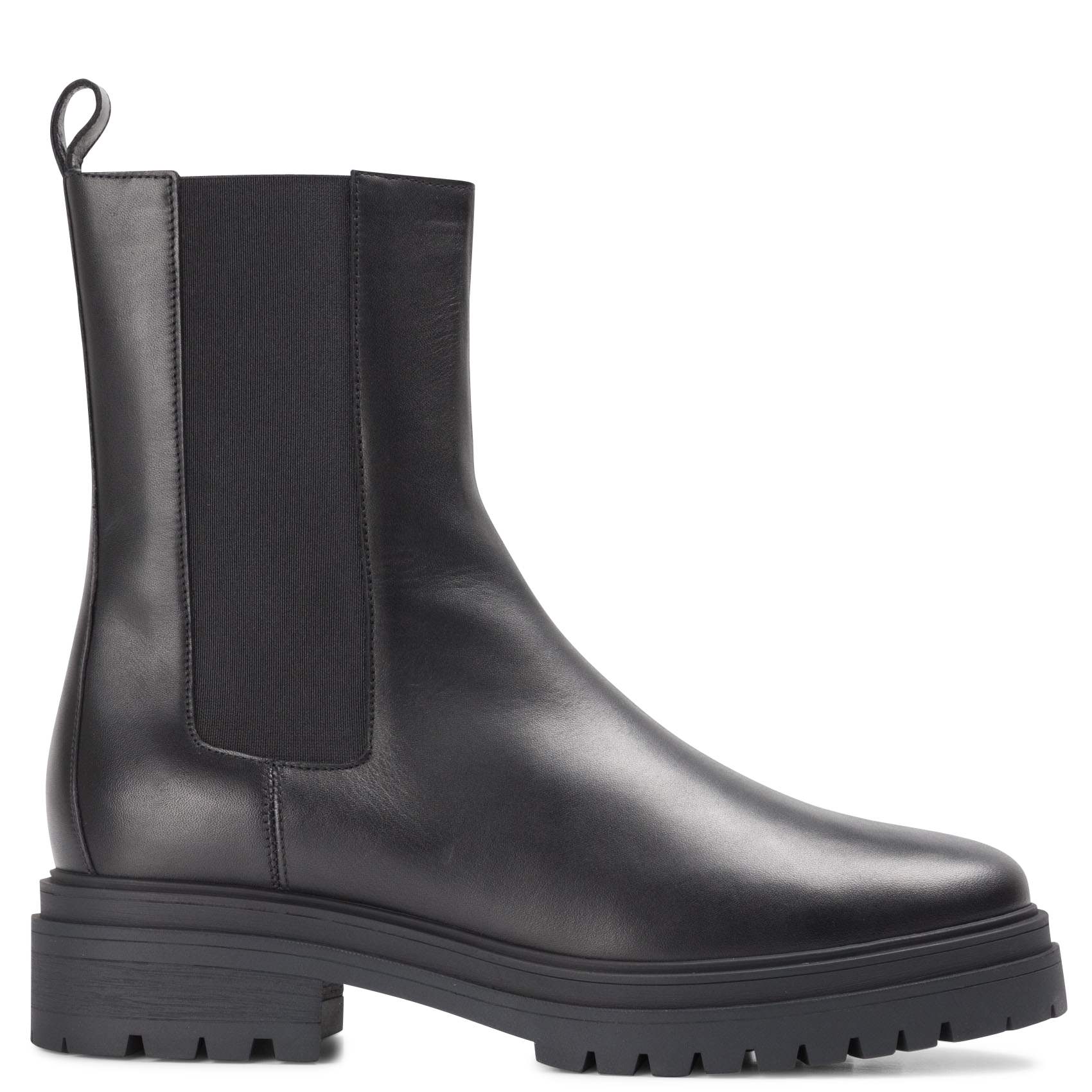 Bottines bout rond en cuir semelle gomme BA&SH Noir