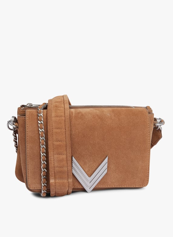 Quilted leather shoulder bag Brown Ikks Women Place des Tendances