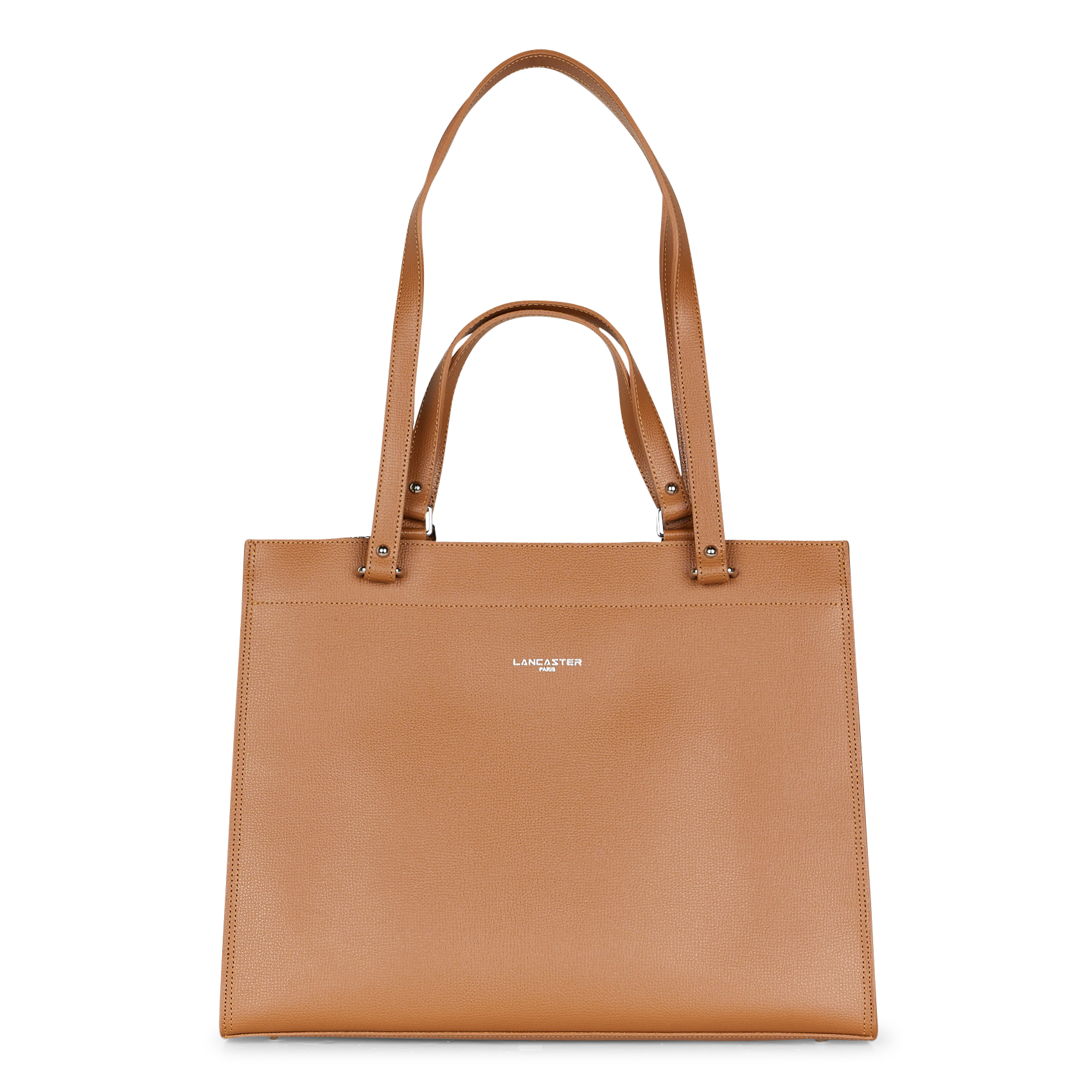 Large leather tote bag LANCASTER PARIS Brown