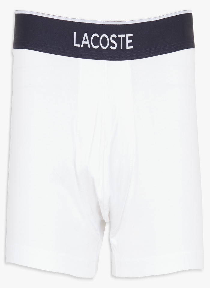 Pack Of 3 Short Printed Cotton Boxer Shorts Black-white Lacoste - Men