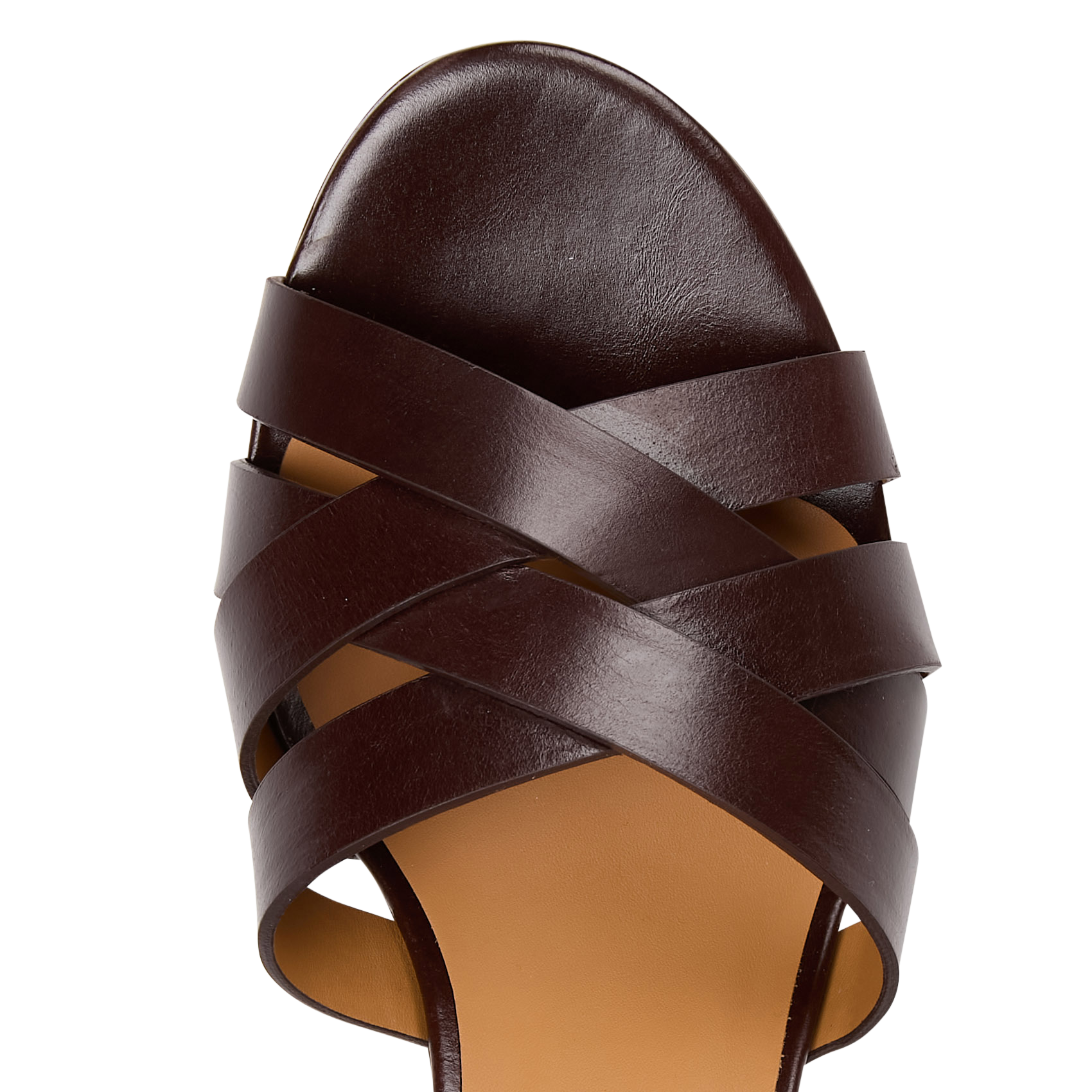 Sandales hautes en cuir RIVECOUR Marron