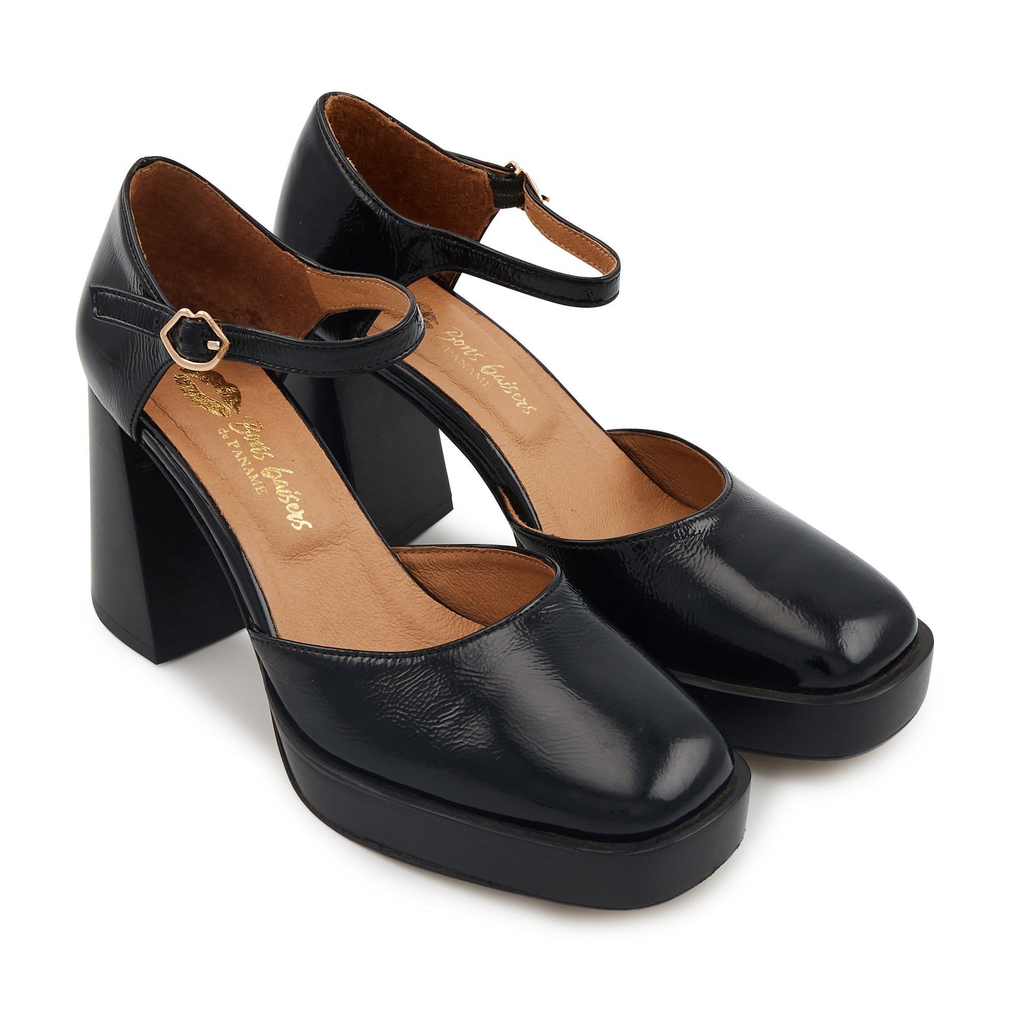 Leather Mary Janes BONS BAISERS PARIS Black