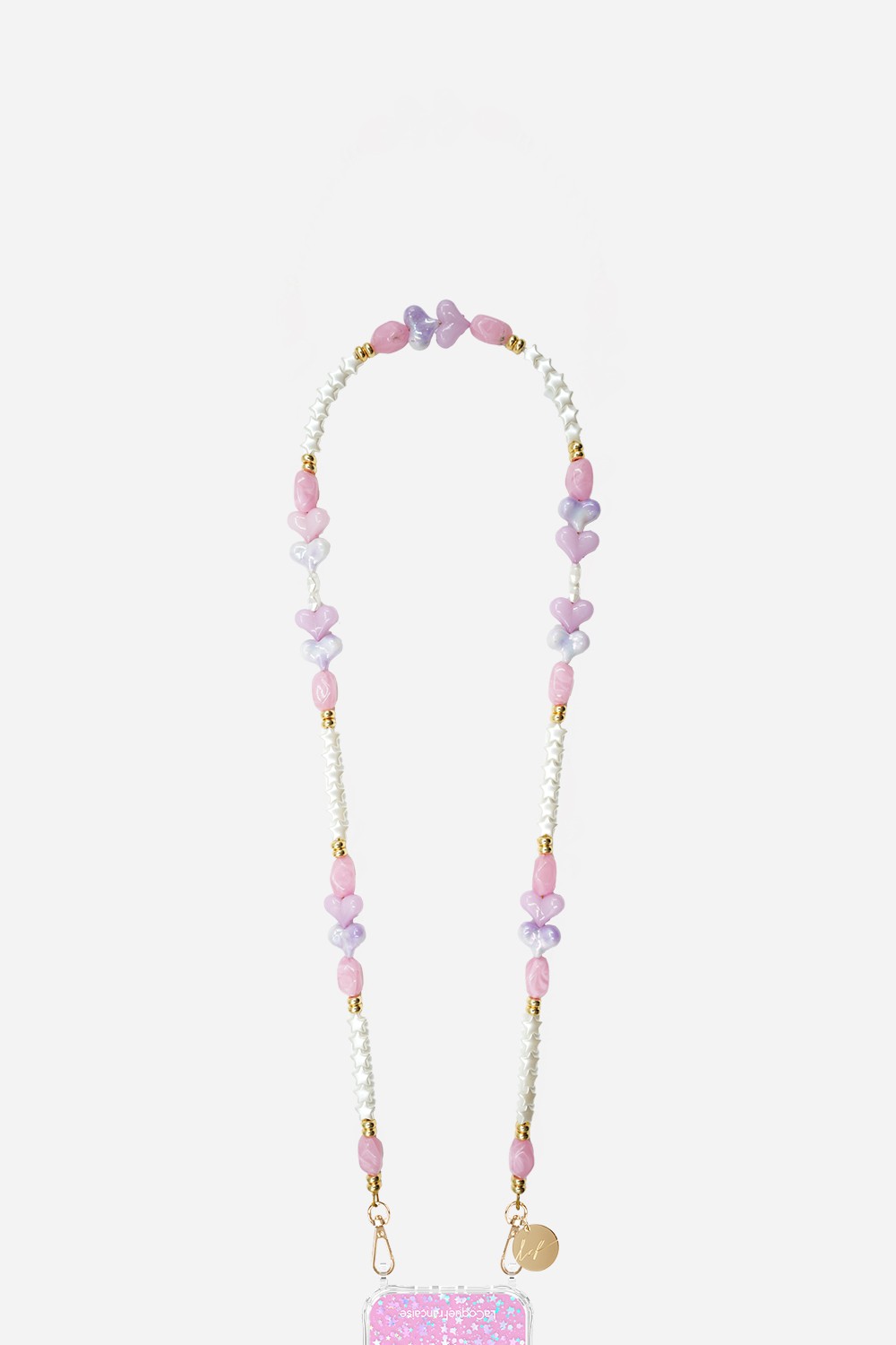 Beaded phone chain LA COQUE FRANCAISE Purple