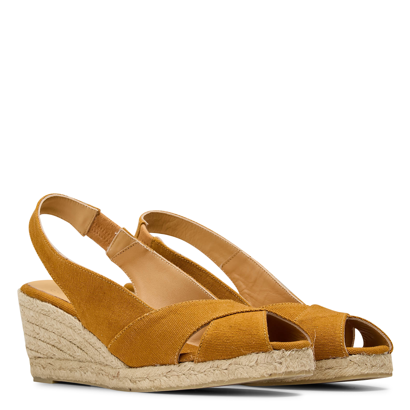 Espadrilles à talon en coton bio CASTANER Orange