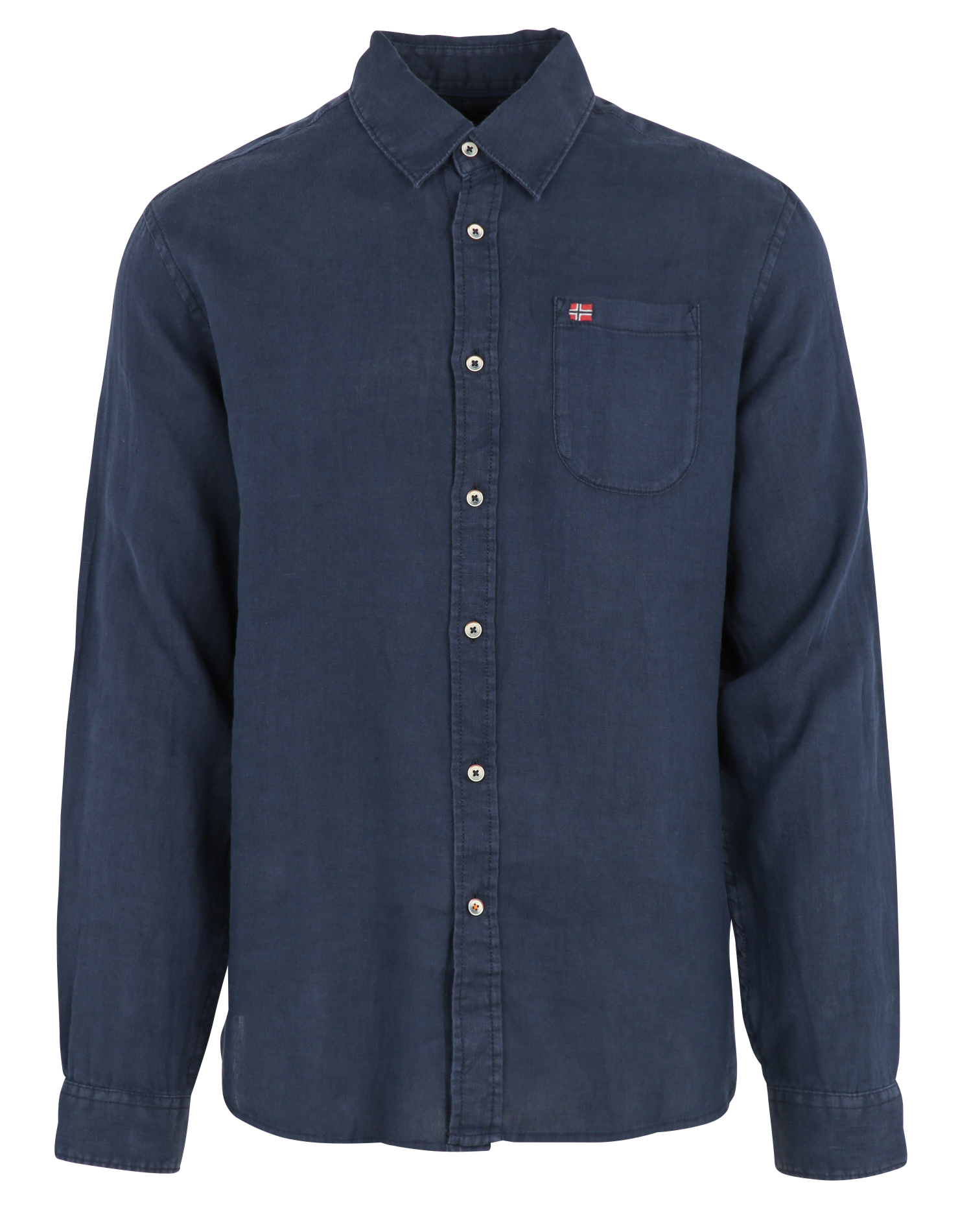Gerade geschnittenes Leinenhemd G-LINEN LS Blu marine