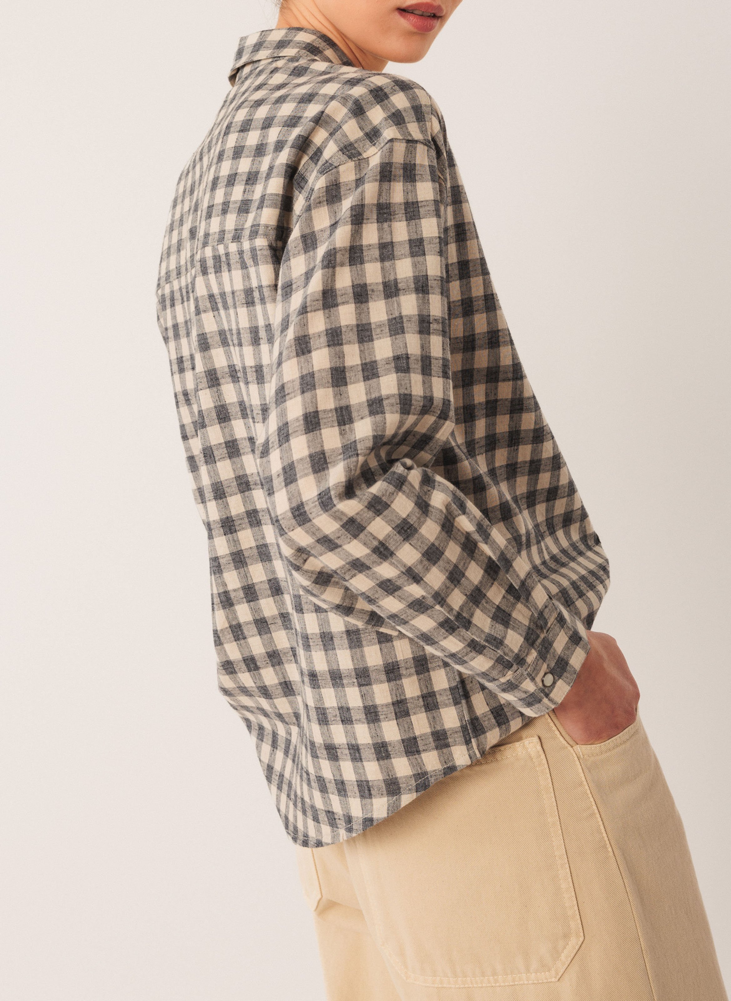 Checked button-up shirt INDI & COLD Blue