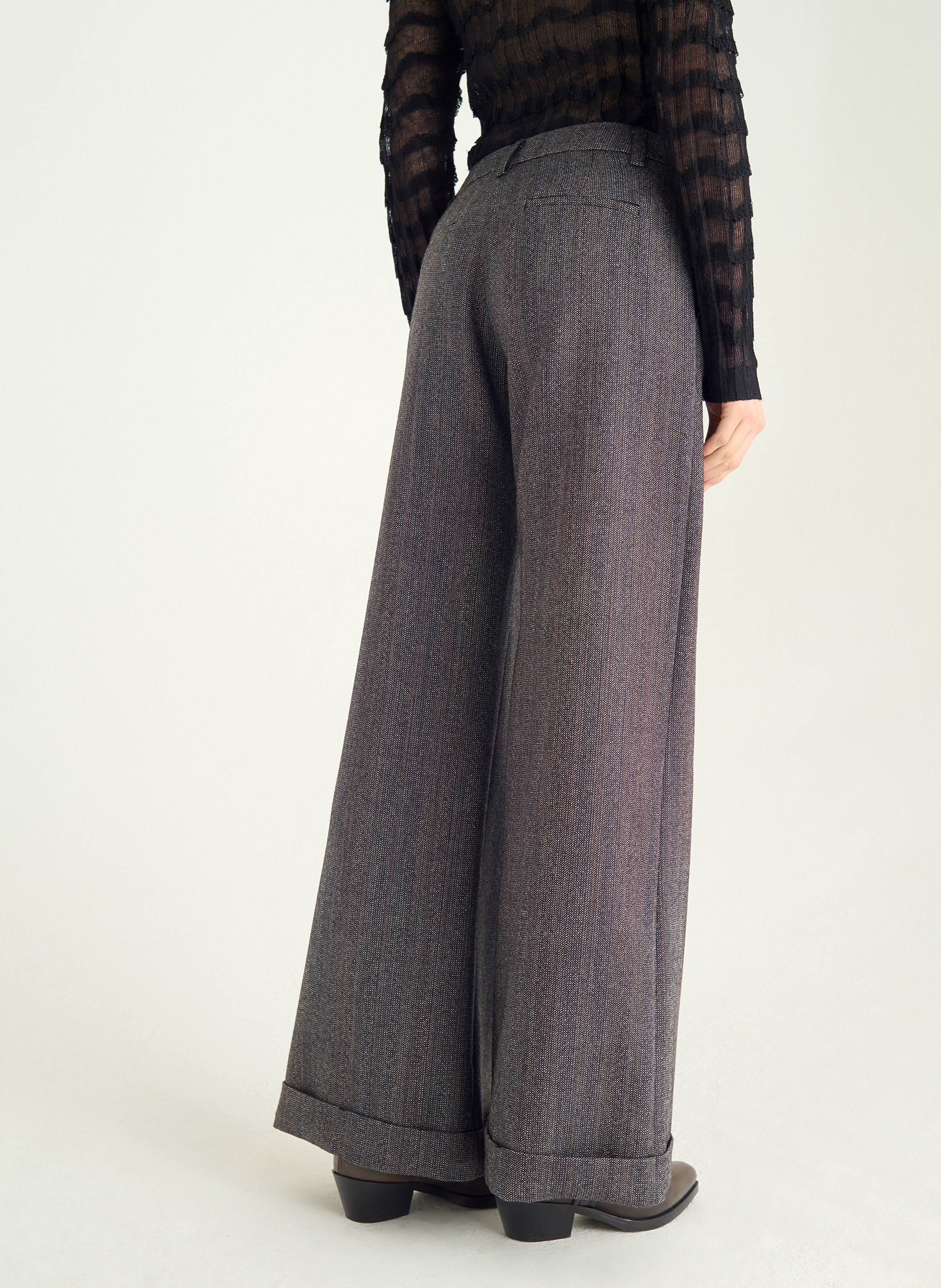 Flared tweed pants COTELAC Black