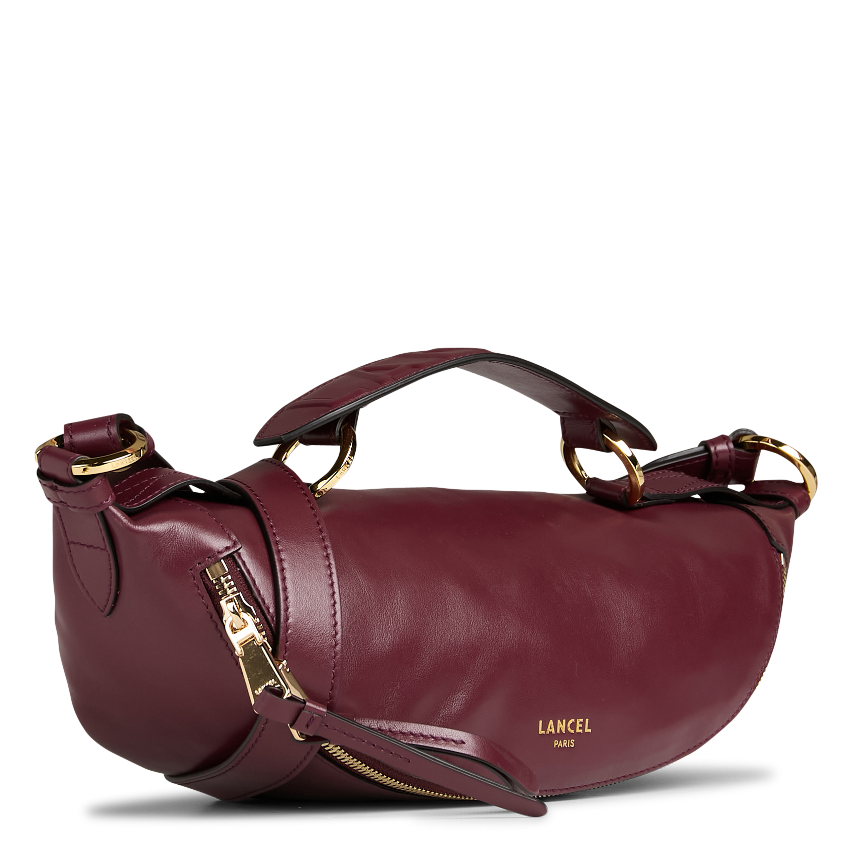 Sac bandoulière en cuir LANCEL Prune