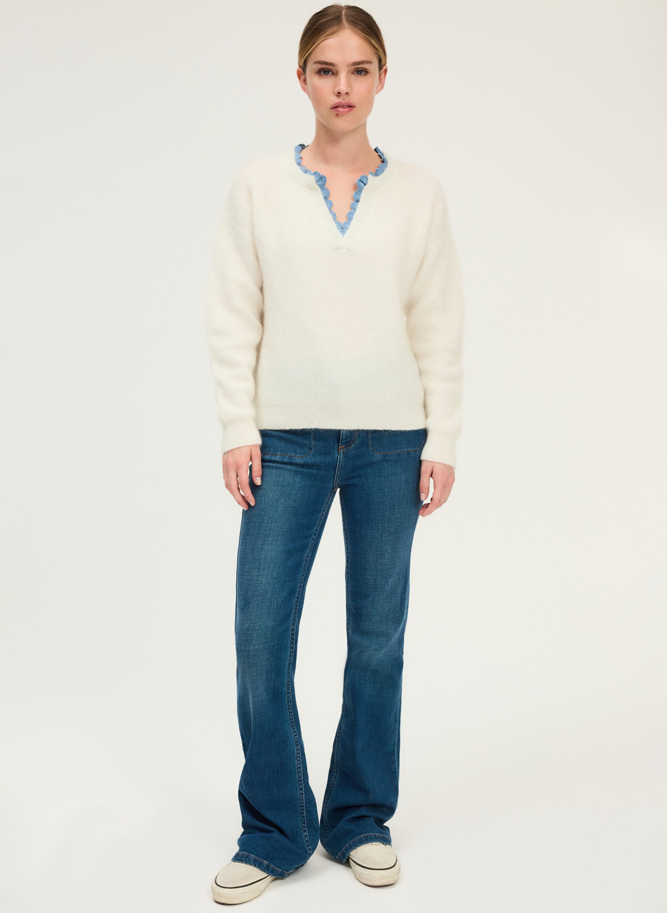 Grandad-collar sweater PABLO Beige