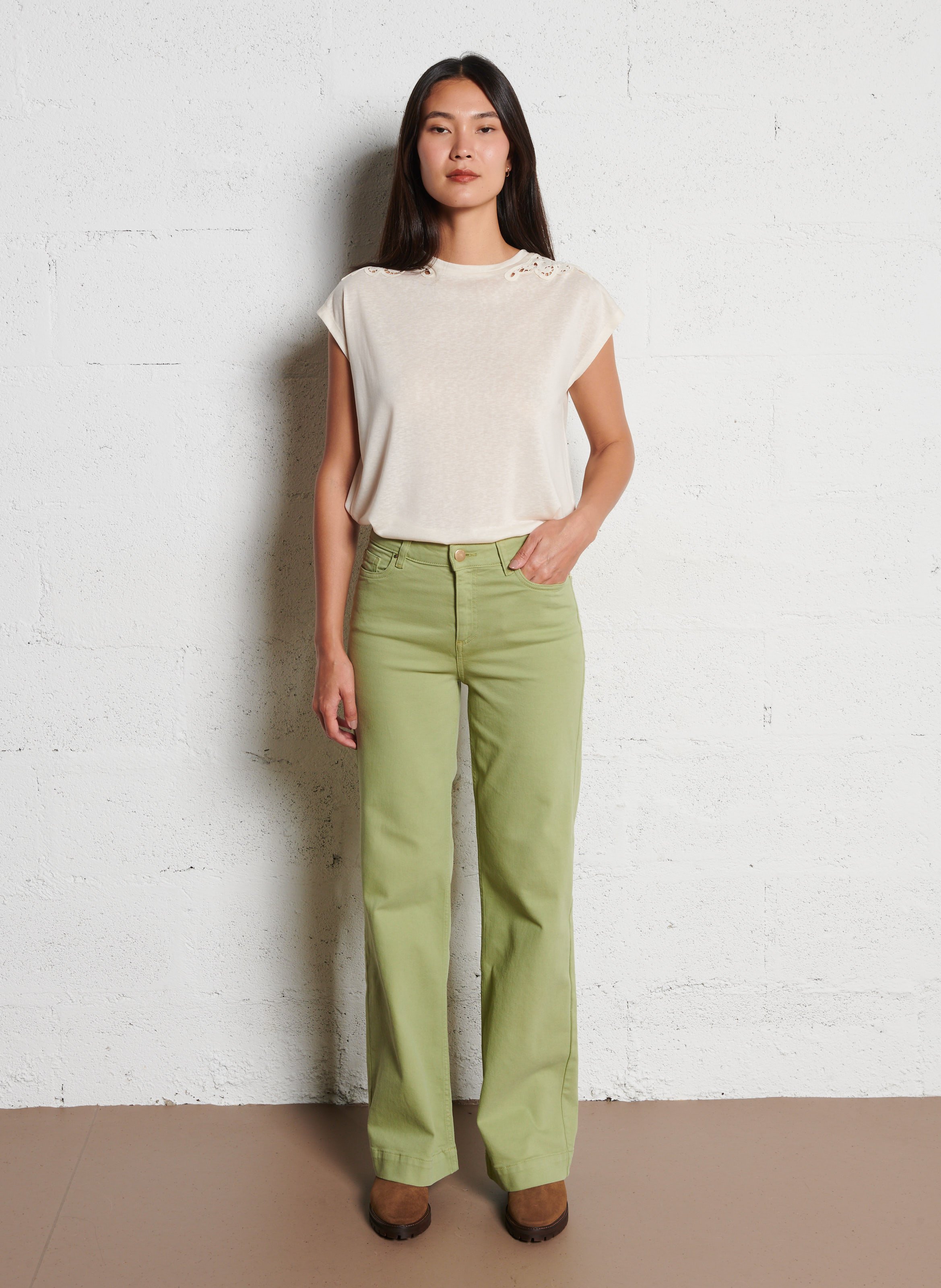 Cotton-blend chinos MAISON 123 Green