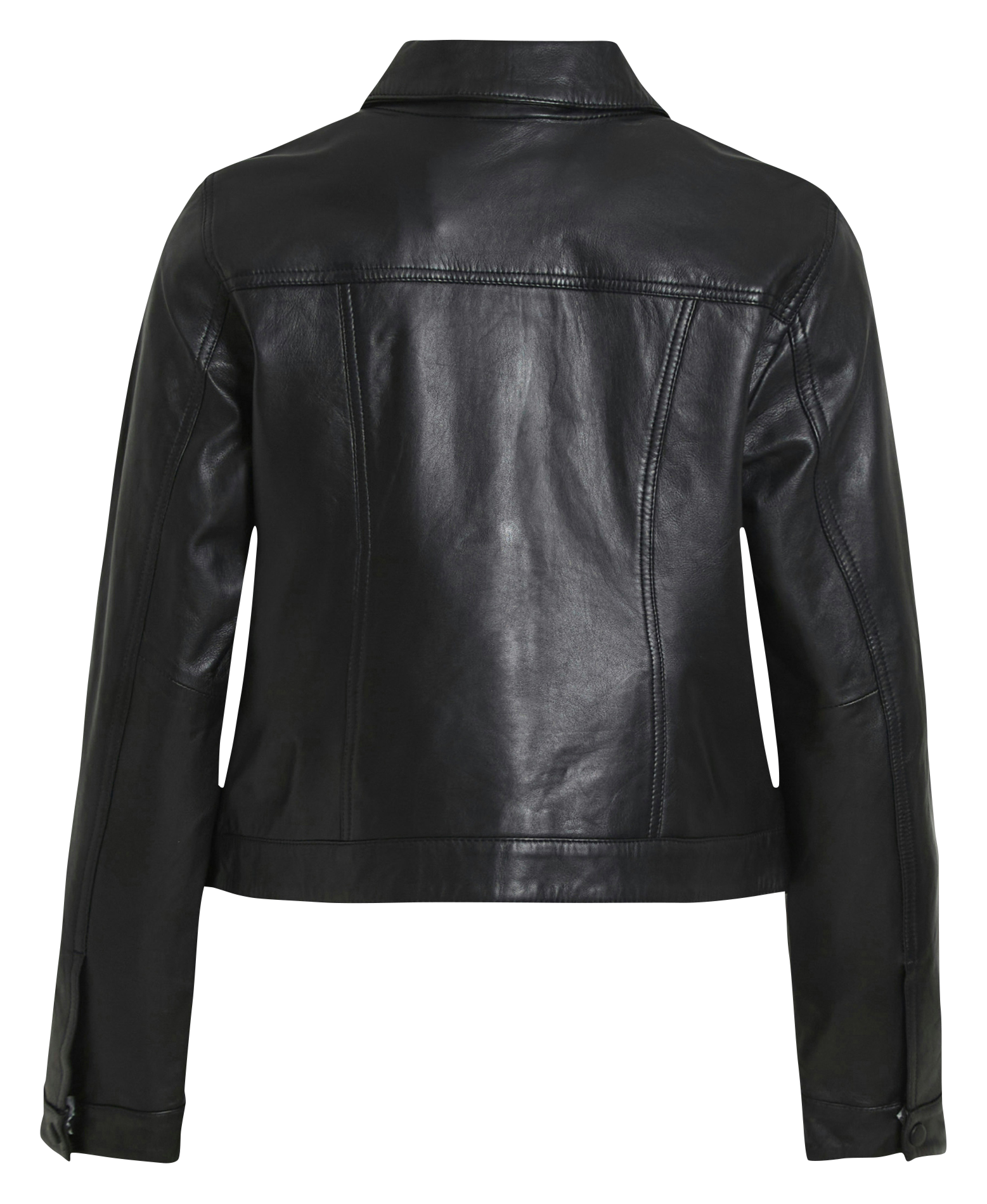 Veste col classique en cuir VILA Noir
