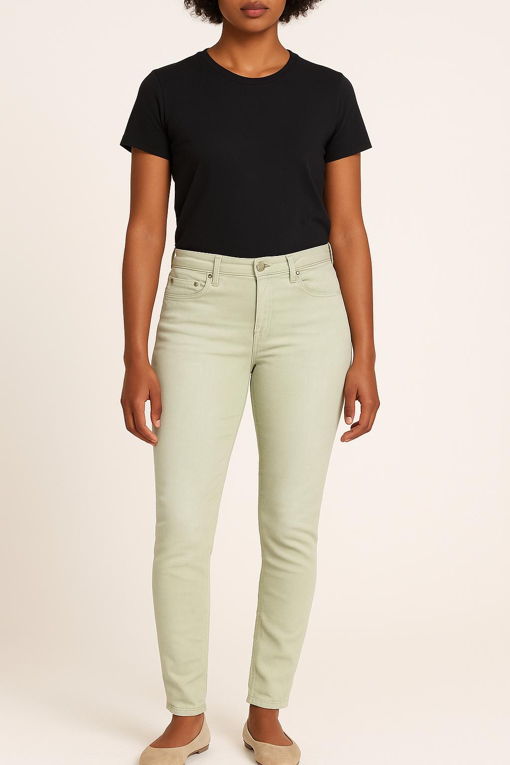 Cropped slim jeans with studs ACNE STUDIOS - Seconde Main White