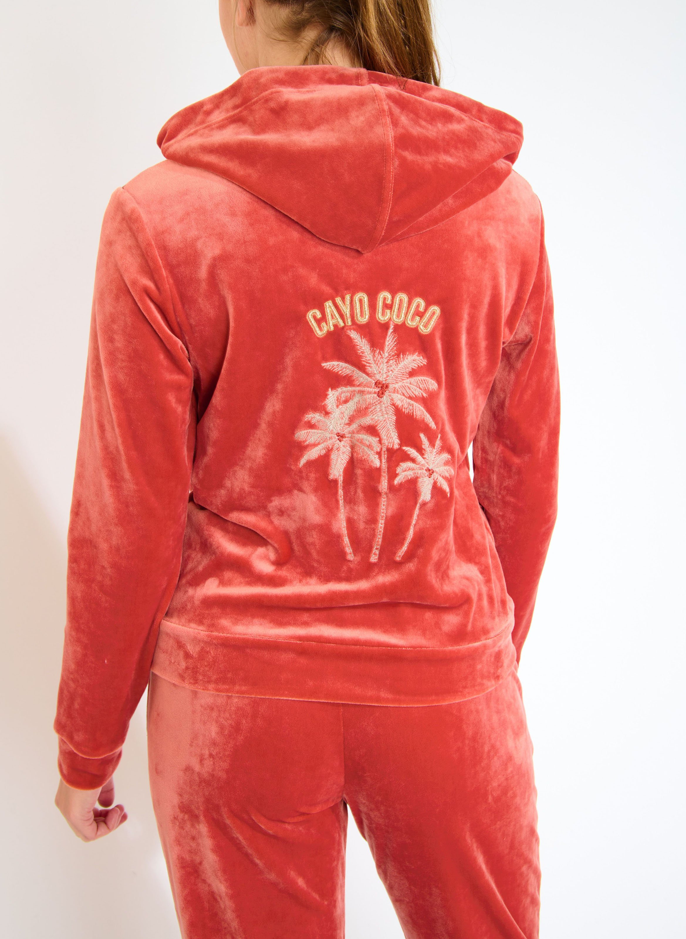 Gilet à capuche droit en velours BANANA MOON Marron