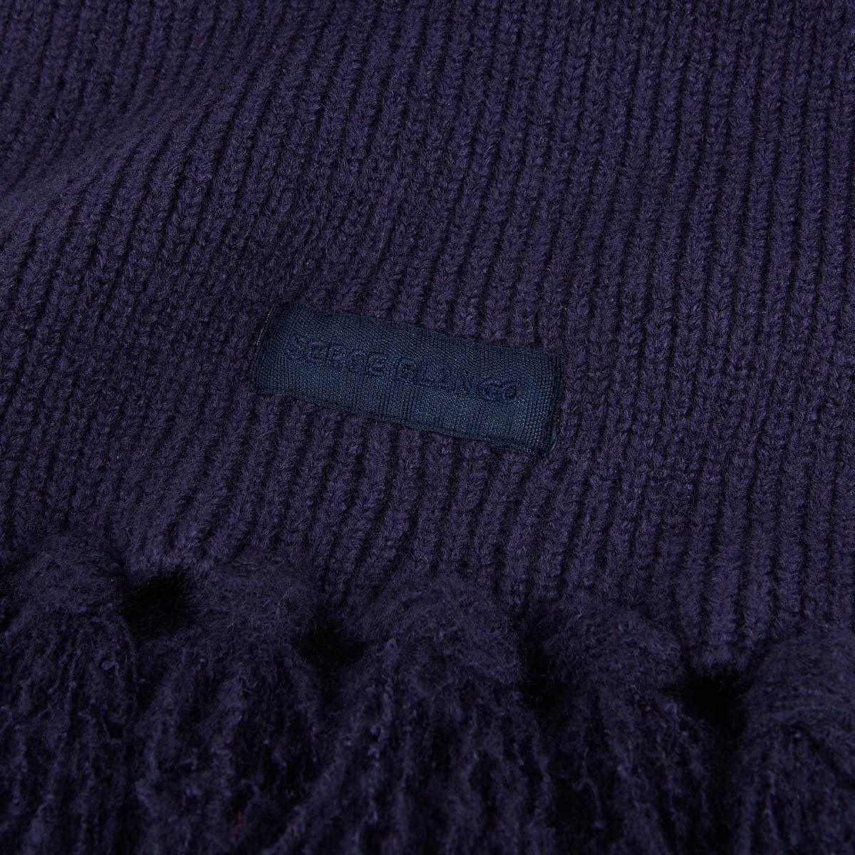 Solid fringe scarf SERGE BLANCO Blue