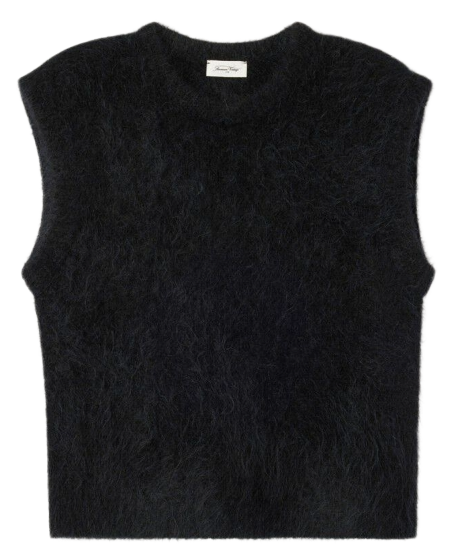 Pull sans manches uni en maille duveteuse AMERICAN VINTAGE Noir