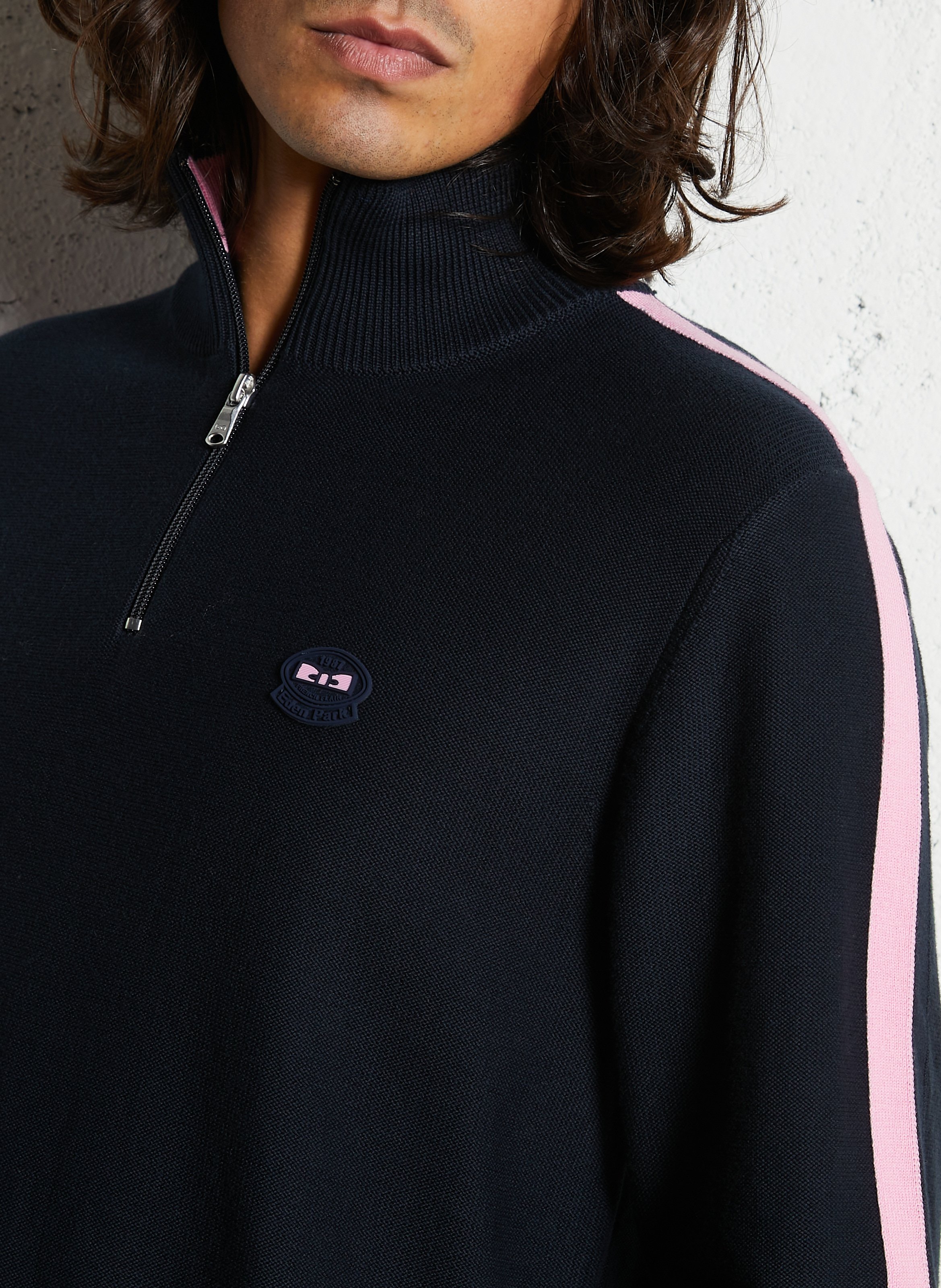 Cotton high-neck sweater EDEN PARK Blue