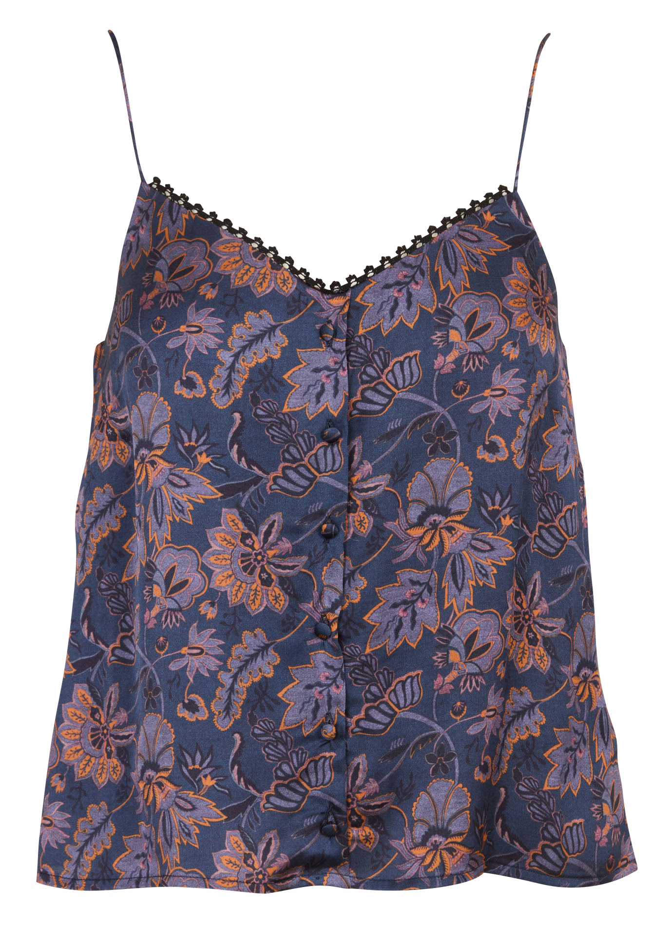 Viscose-blend V-neck camisole I CODE Purple